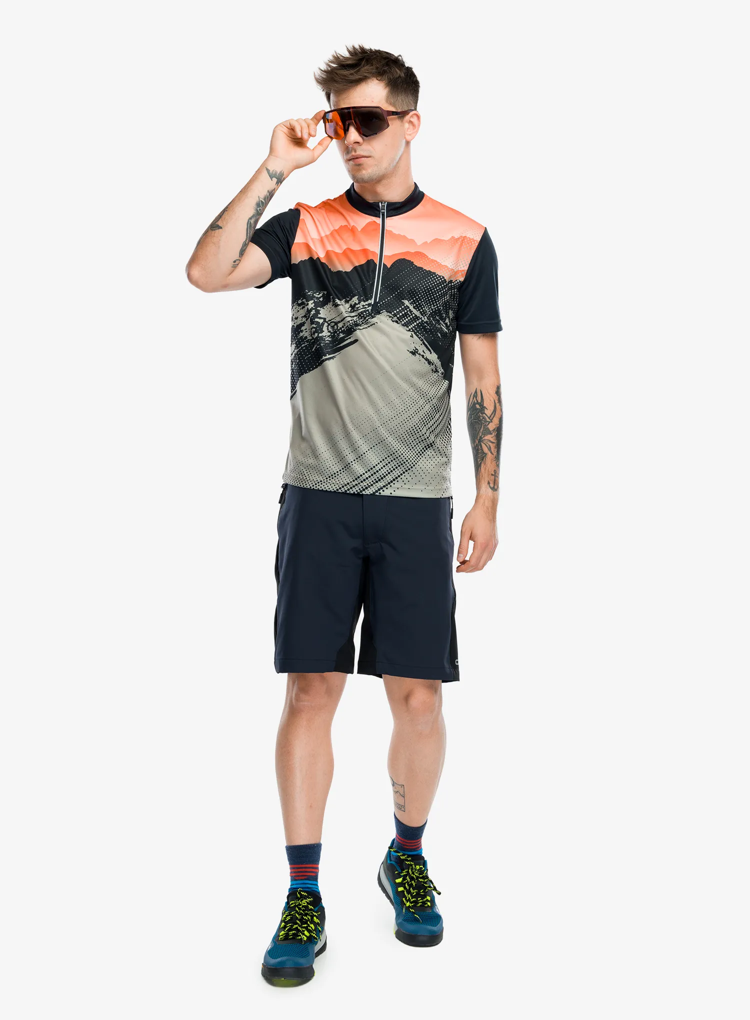 Radtrikot CMP Crey T-Shirt - antracite/corda/orange