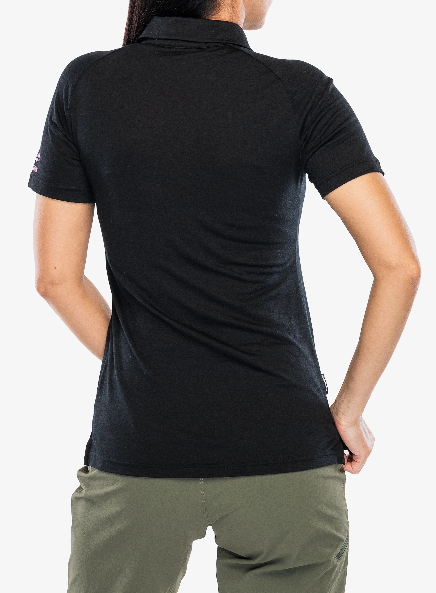 Polo-Shirt Damen Sensor Merino Active Polo Tee SS - black/black