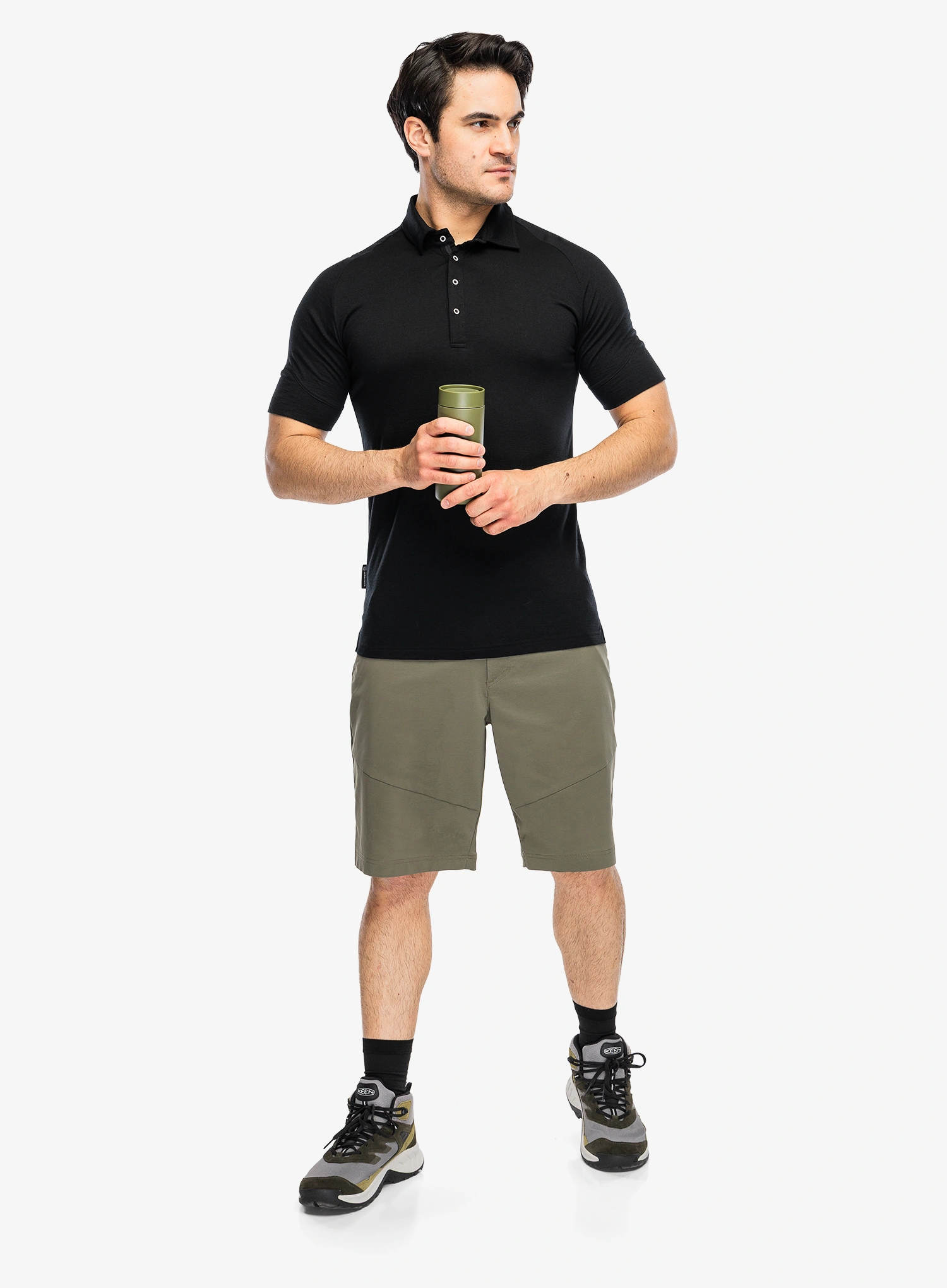 Polo-Shirt Sensor Merino Active Polo Tee SS - black