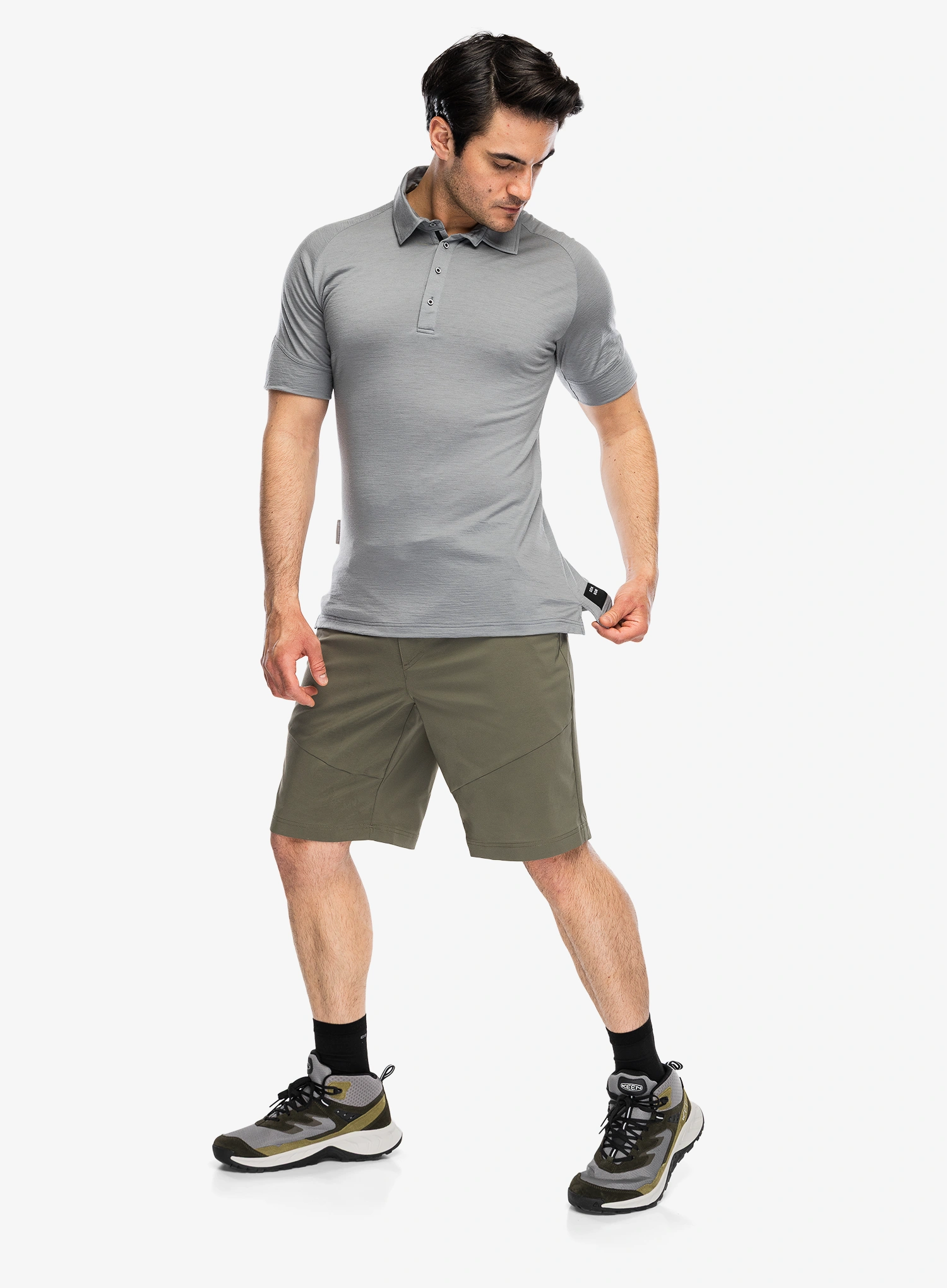 Polo-Shirt Sensor Merino Active Polo Tee SS - gray