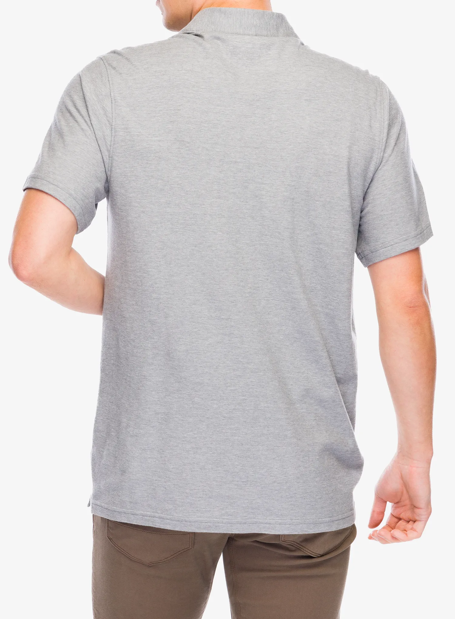 Polo-Shirt Smartwool Short Sleeve Polo - light gray heather