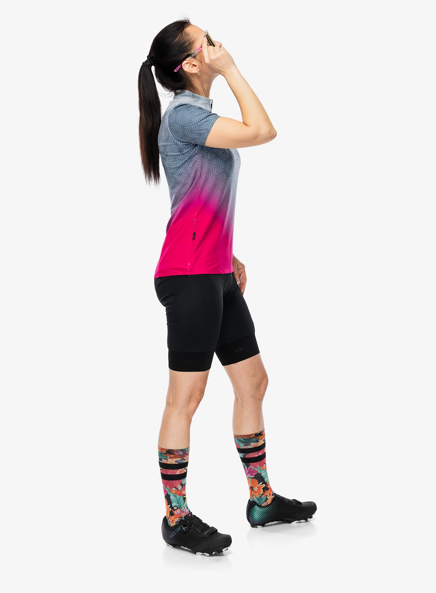 Fahrradtrikot Damen CMP Talya T-Shirt - sky blue/magenta