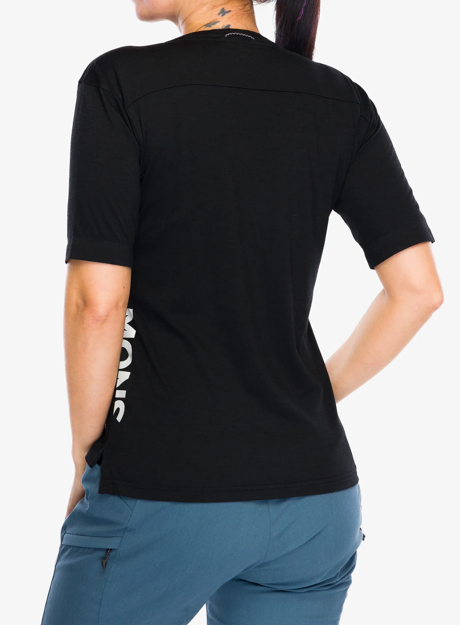 Fahrradtrikot Damen Mons Royale Diversion Merino Bike Jersey Short Sleeve - black/black