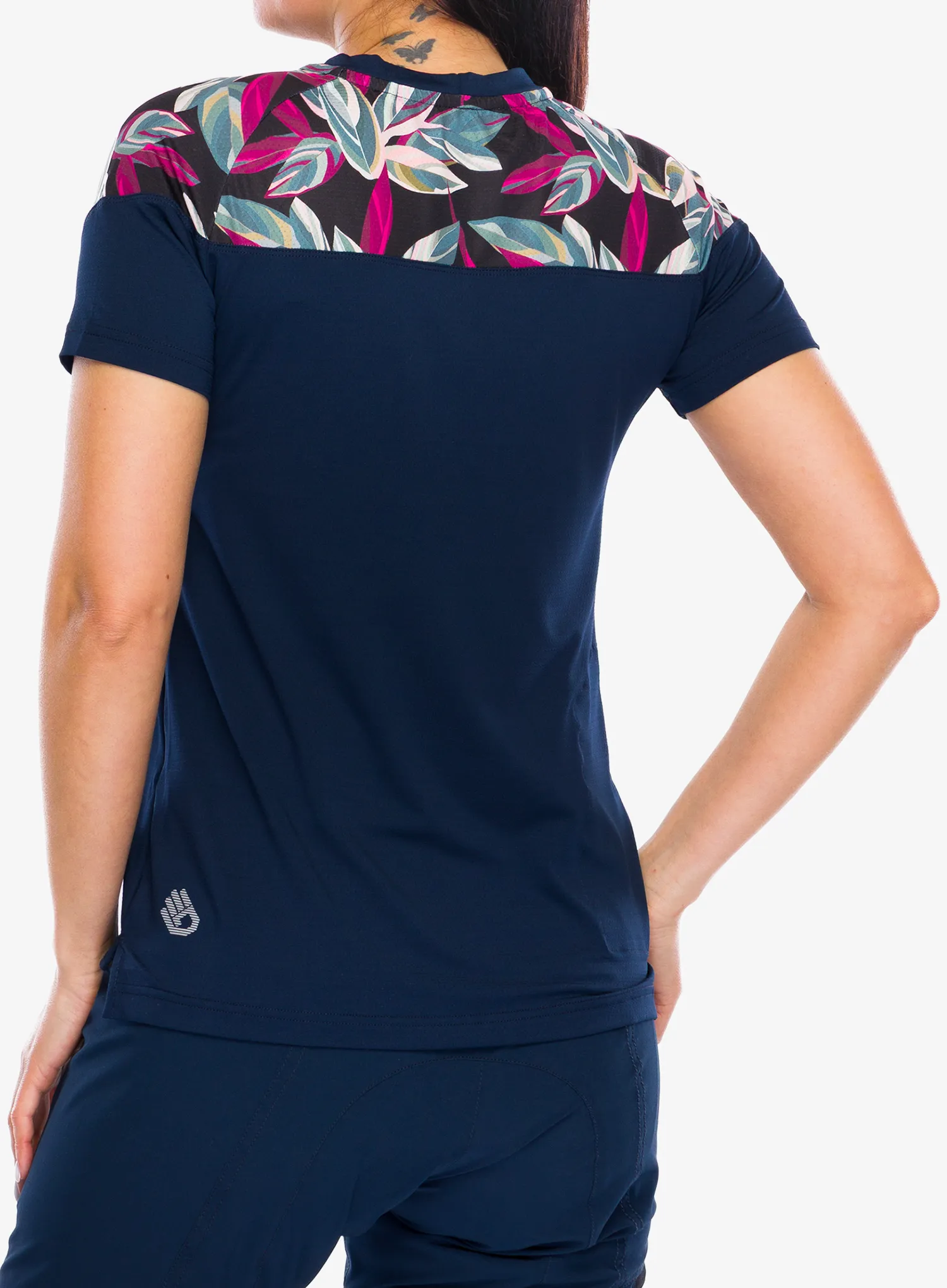 Fahrradtrikot Damen Sensor Helium Jersey S/S - deep blue/leaves