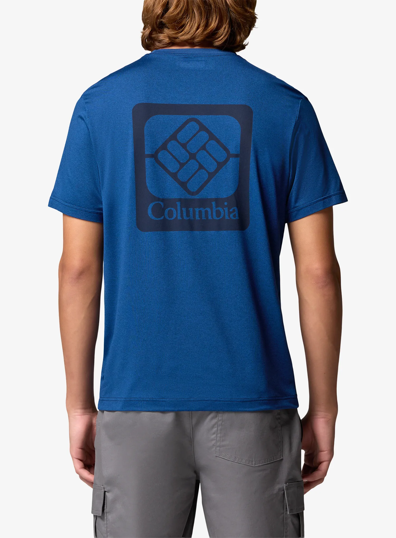 Funktionsshirt Columbia Parsons Point S/S Back Graphic Tee - m.blue heather/a.gem badge