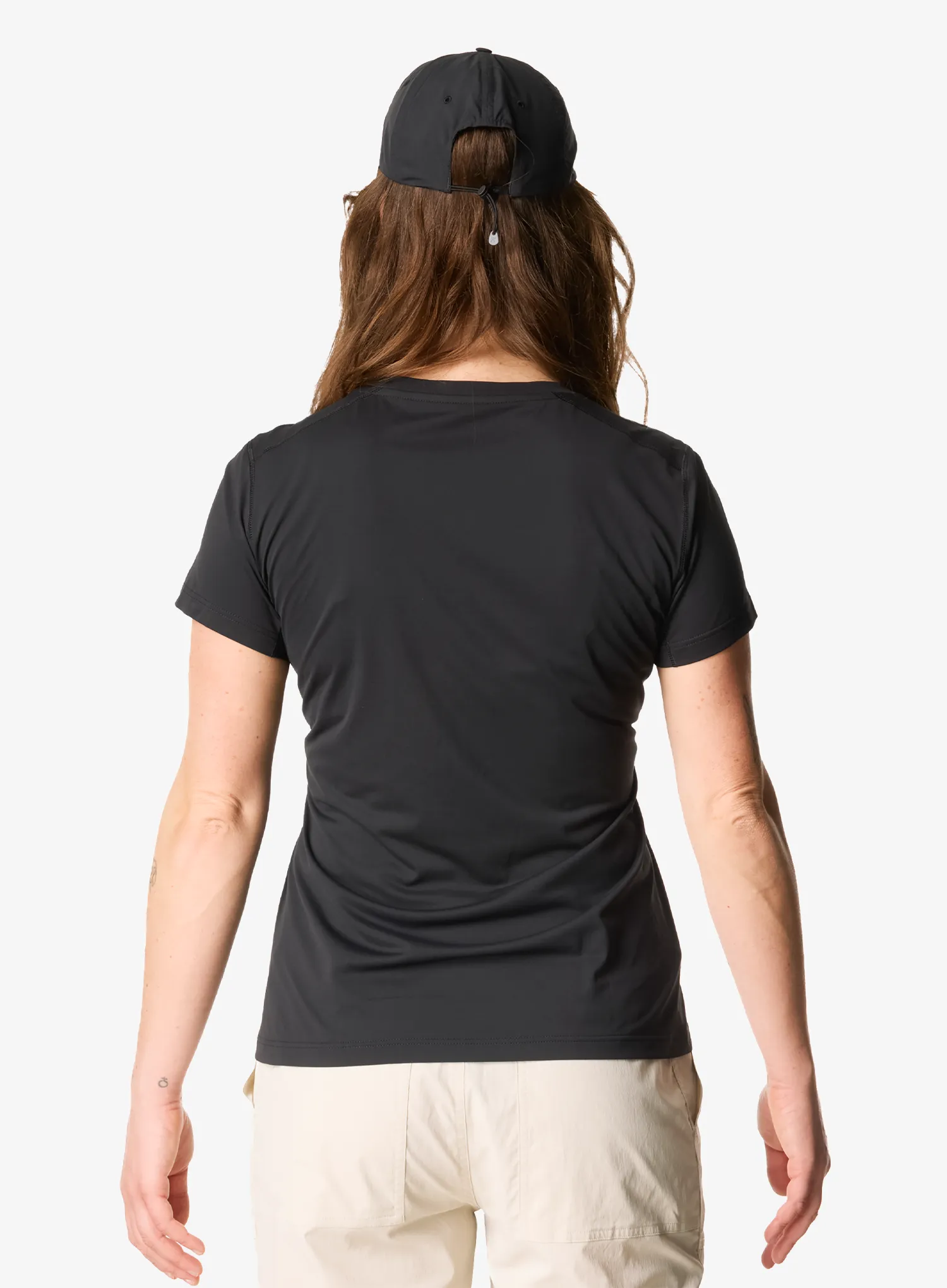 Funktionsshirt Damen Houdini Pace Air Message Tee - true black/houdini logo