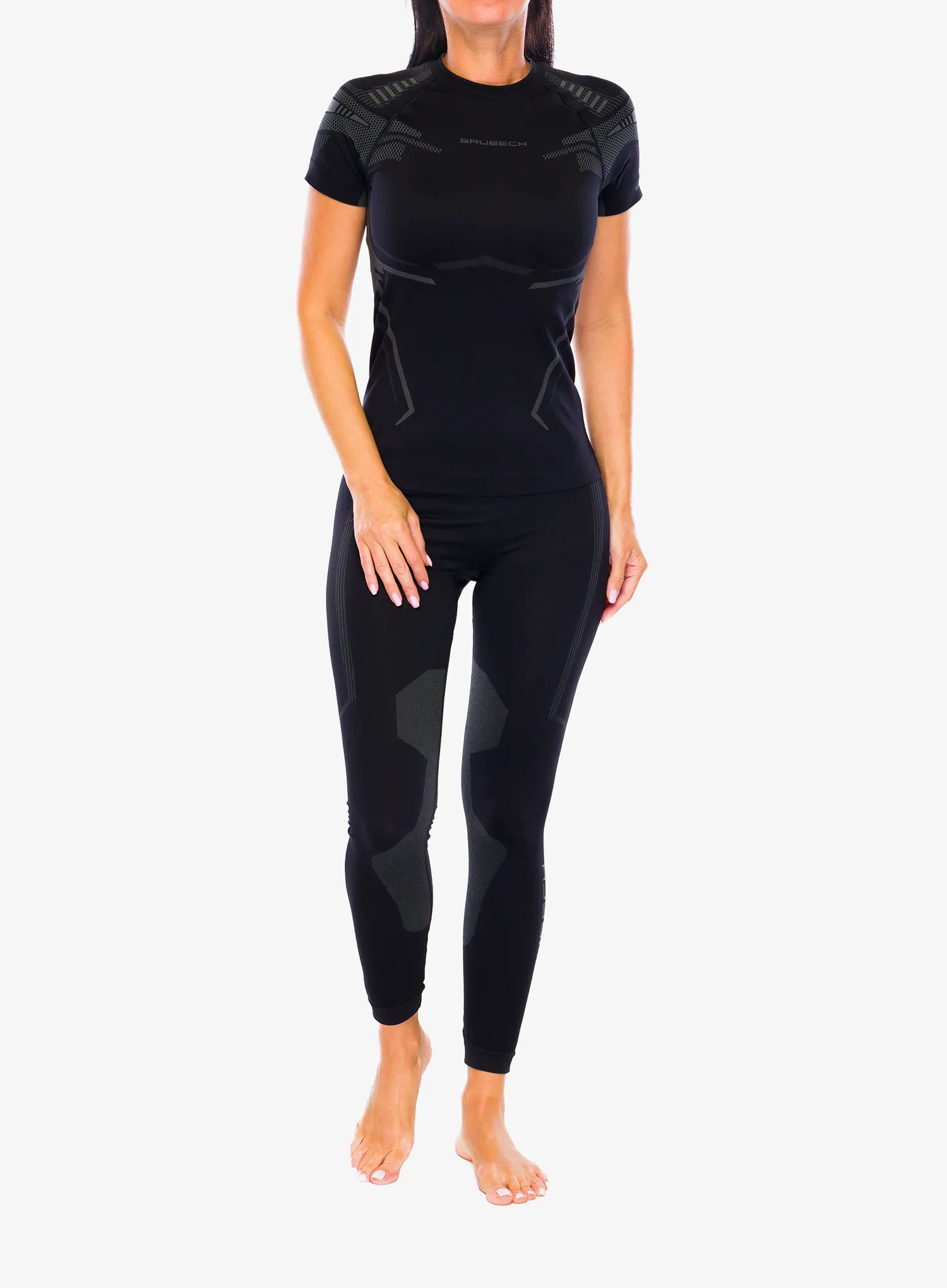 Funktionsshirt Damen Brubeck Dry T-shirt - blk/graph