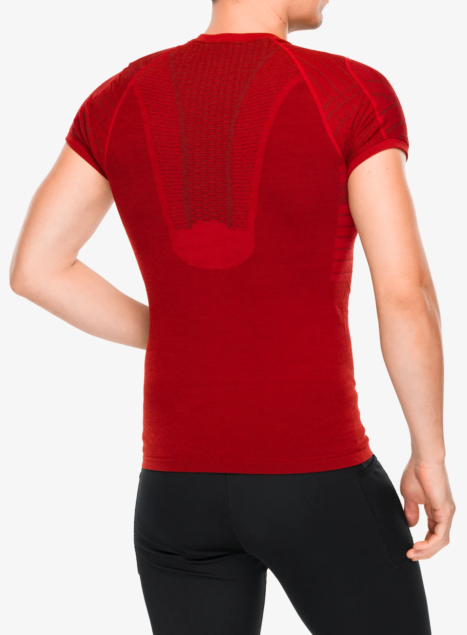 Shirt UYN Terracross Self Layer Shirt Short Sleeves Support Fit - burn red