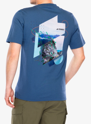 T-Shirt mit Aufdruck adidas TERREX Back Graphic T-Shirt - wonder steel