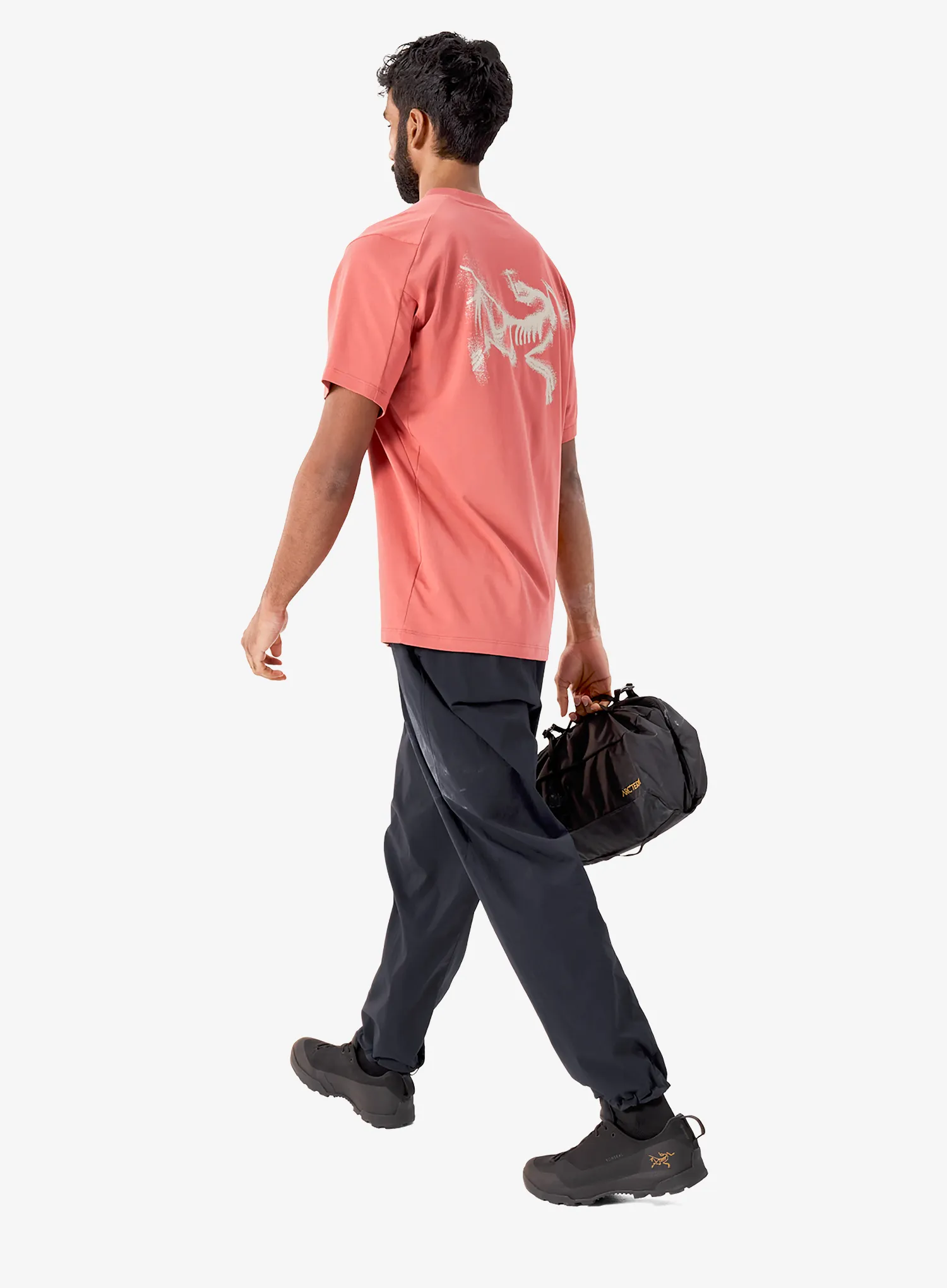 T-Shirt mit Aufdruck Arcteryx Kragg SL Cotton Blurred Bird SS - stone red