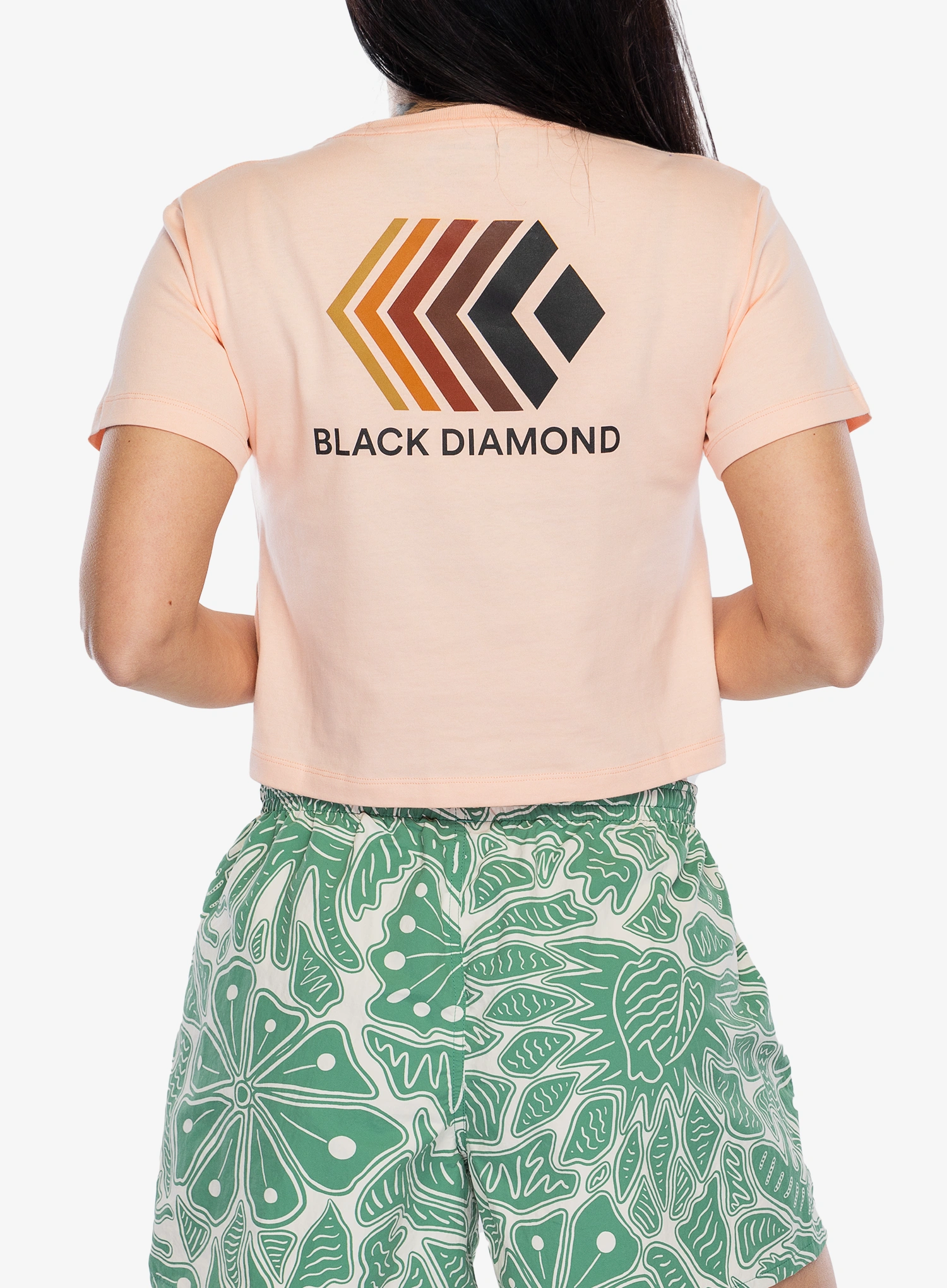 Bedruckte T-Shirt Damen Black Diamond Faded Crop SS Tee - alpine sunrise