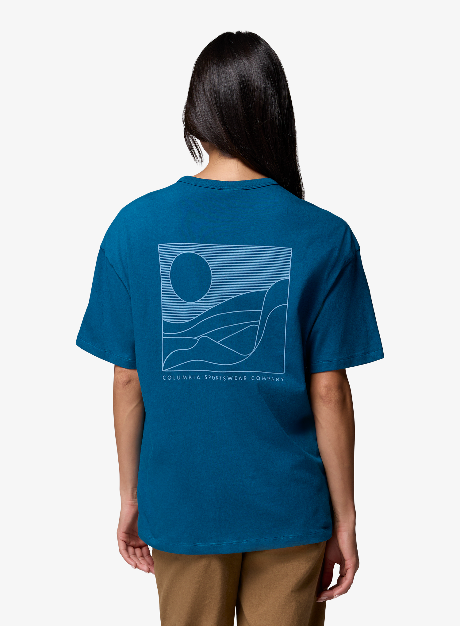 Bedruckte T-Shirt Damen Columbia CSC Heavyweight Graphic Tee - phoenix blue/linear hillscape