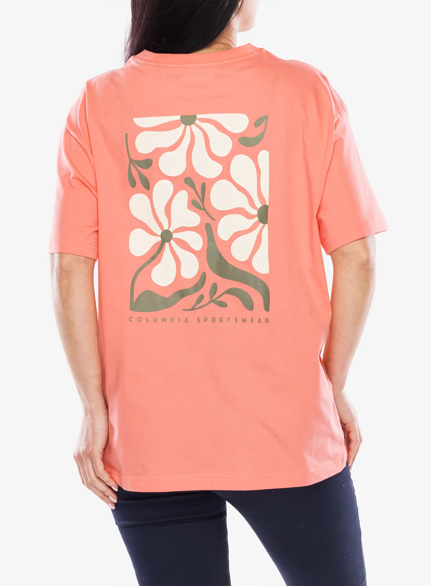 Bedruckte T-Shirt Damen Columbia Rolling Bend Graphic Oversized Tee - alpenglow/floral fun