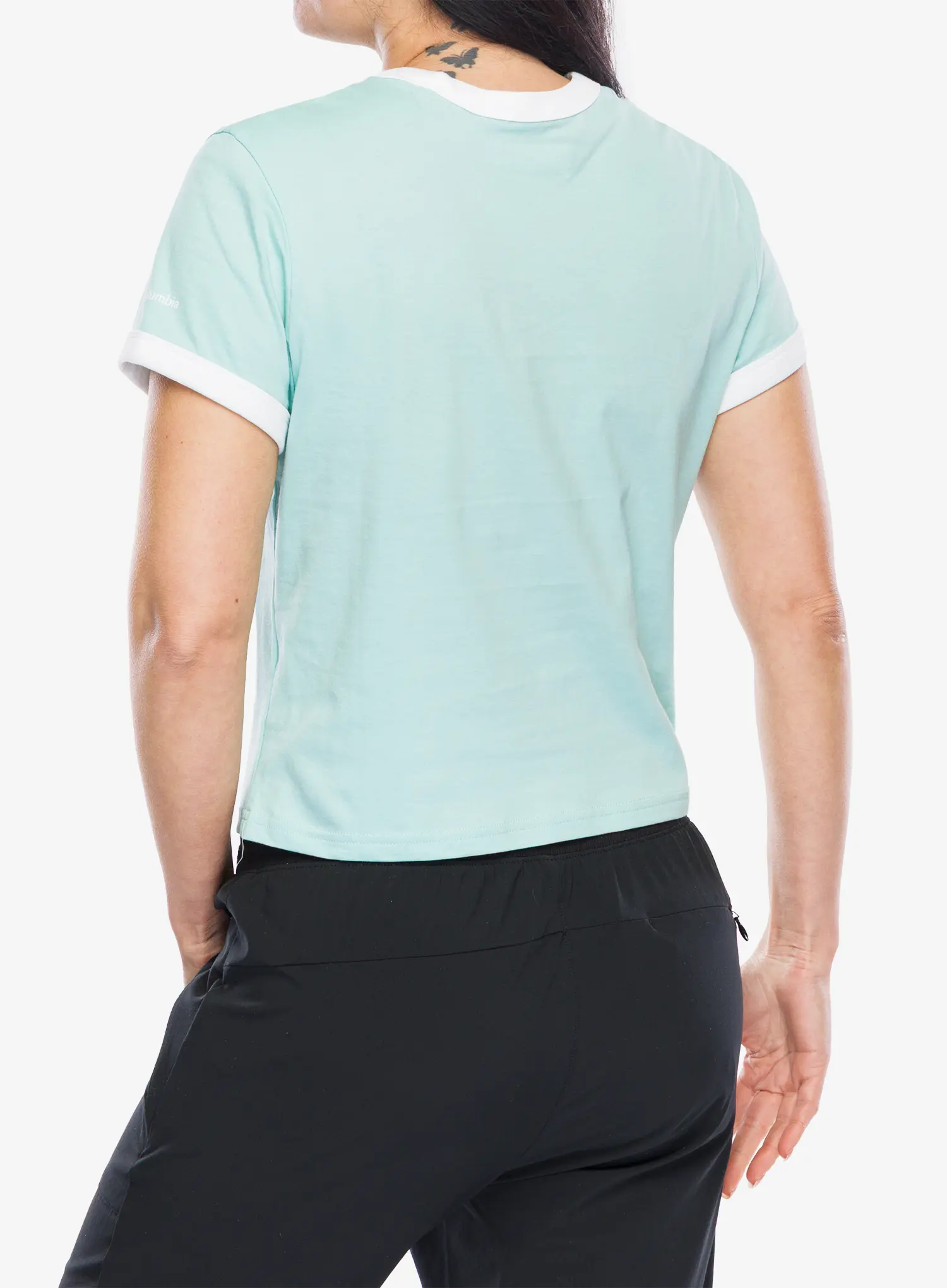 Bedruckte T-Shirt Damen Columbia Rolling Bend Graphic Ringer Tee - spray/elevated script