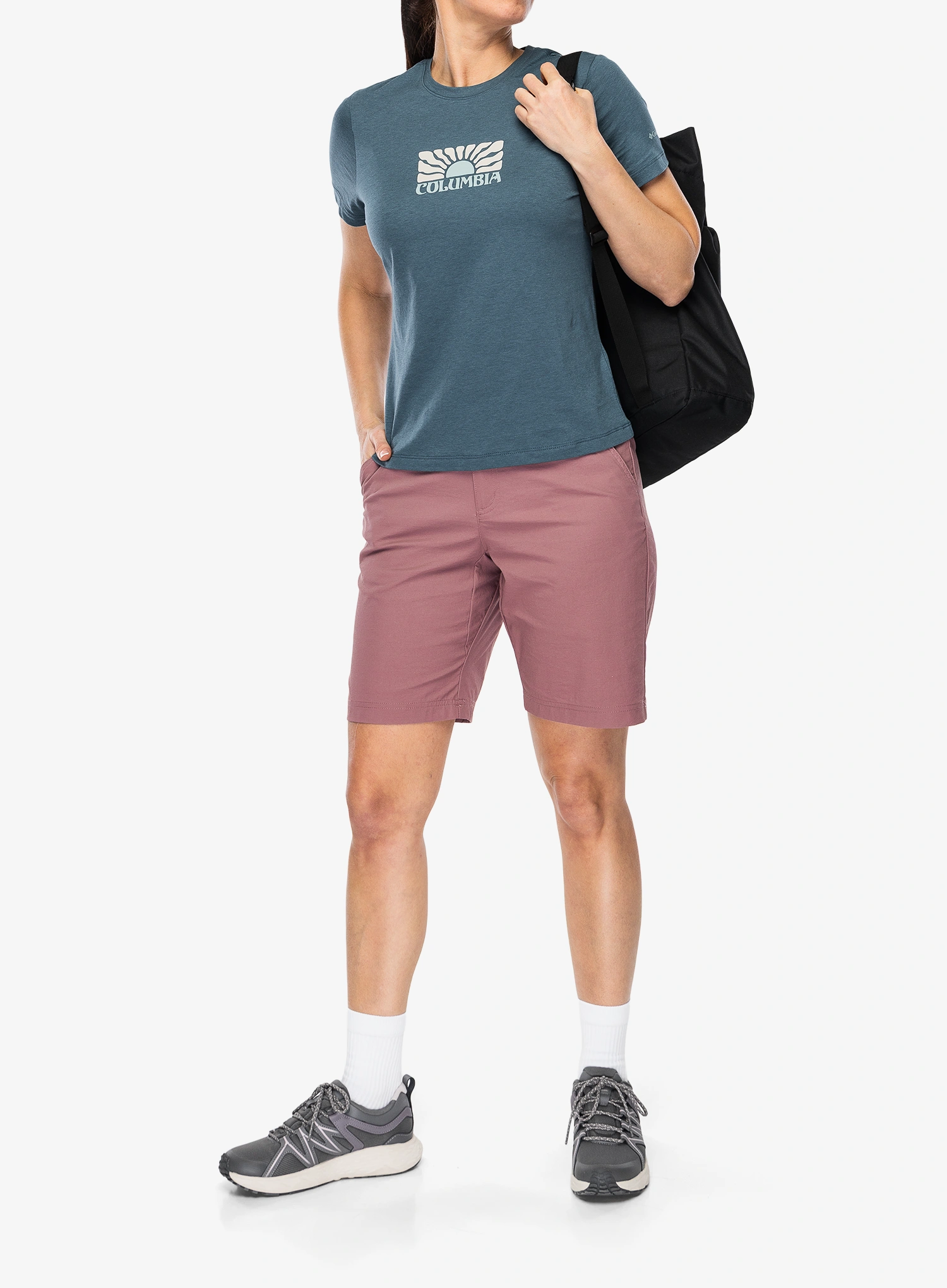 Bedruckte T-Shirt Damen Columbia Ruby Springs Graphic Fitted S/S - everblue/brandrise