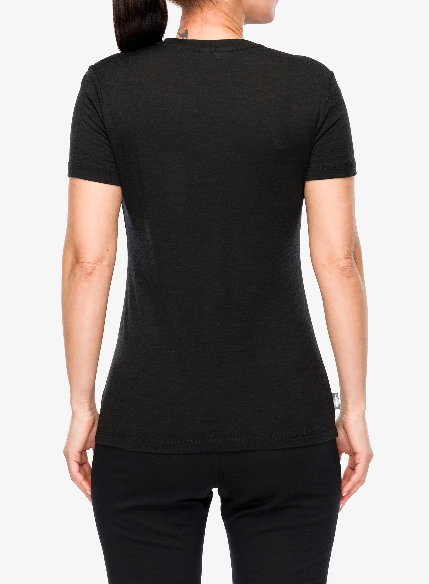 Bedruckte T-Shirt Damen Icebreaker Merino 150 Tech Lite III SS Tee Hike Path - black