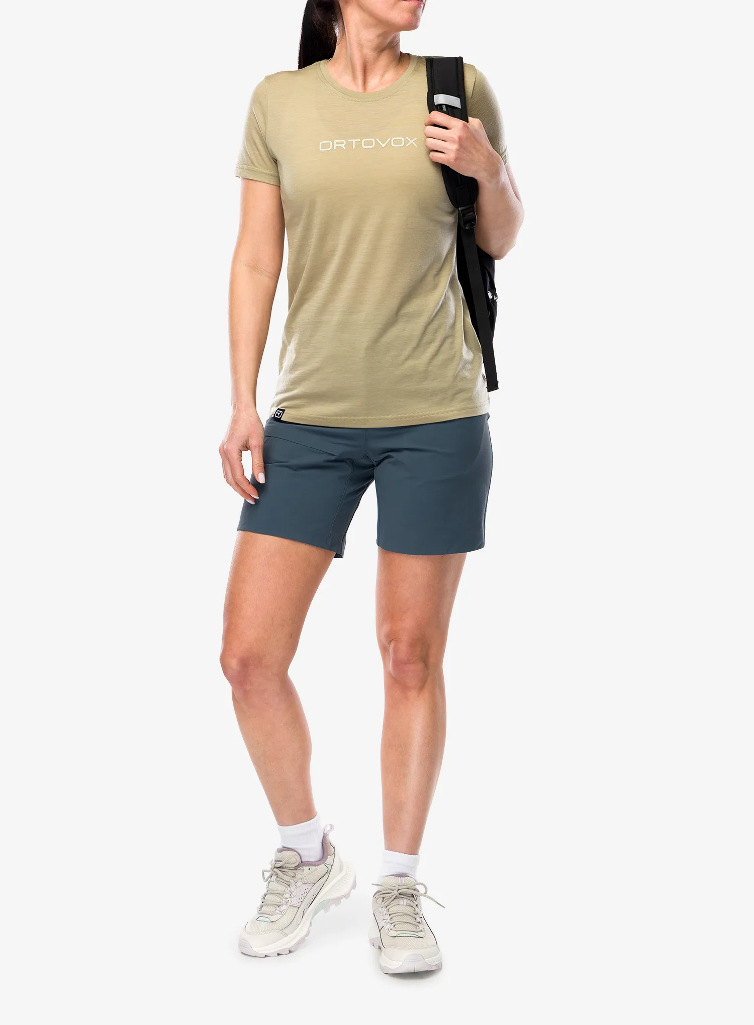 Bedruckte T-Shirt Damen Ortovox 150 Cool Brand TS - dark linen
