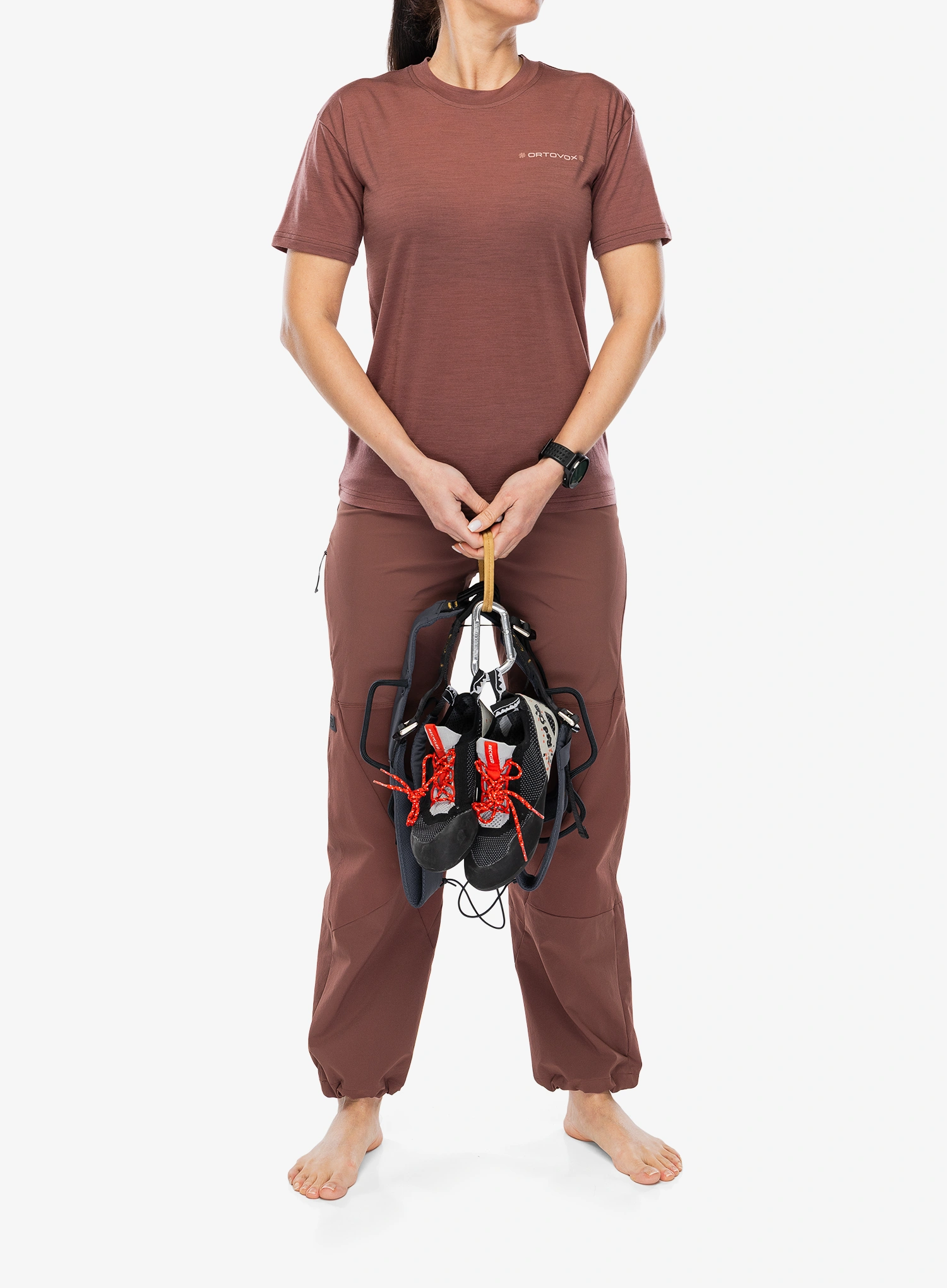 Bedruckte T-Shirt Damen Ortovox 150 Cool Climbing Vibes TS - chestnut