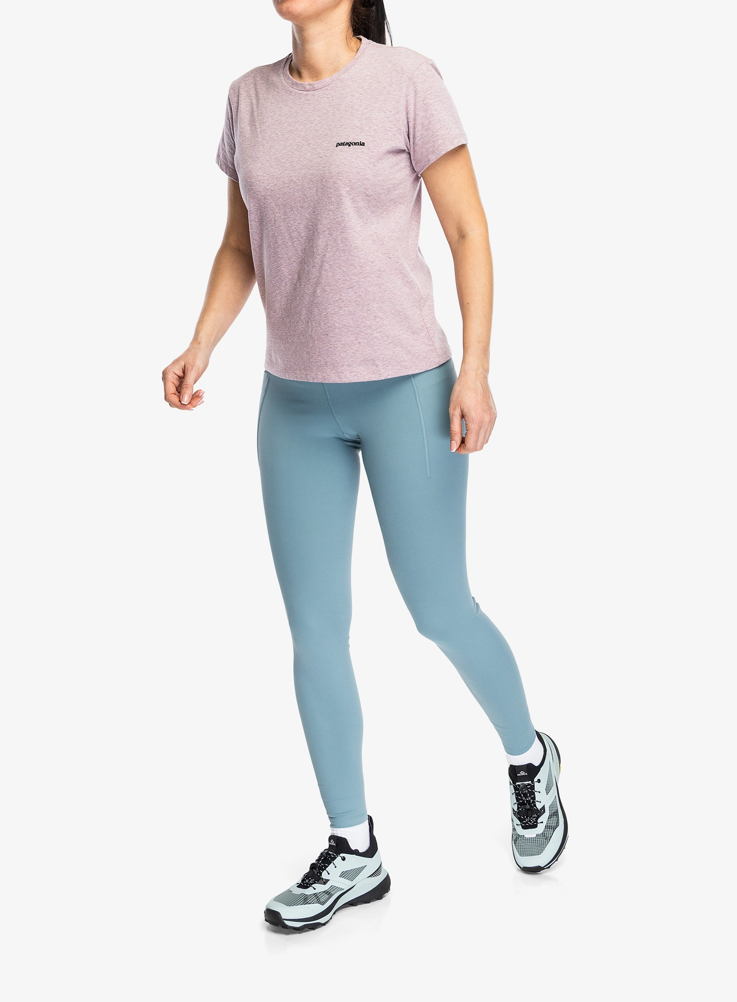 Bedruckte T-Shirt Damen Patagonia P-6 Logo Responsibili-Tee - quiet violet