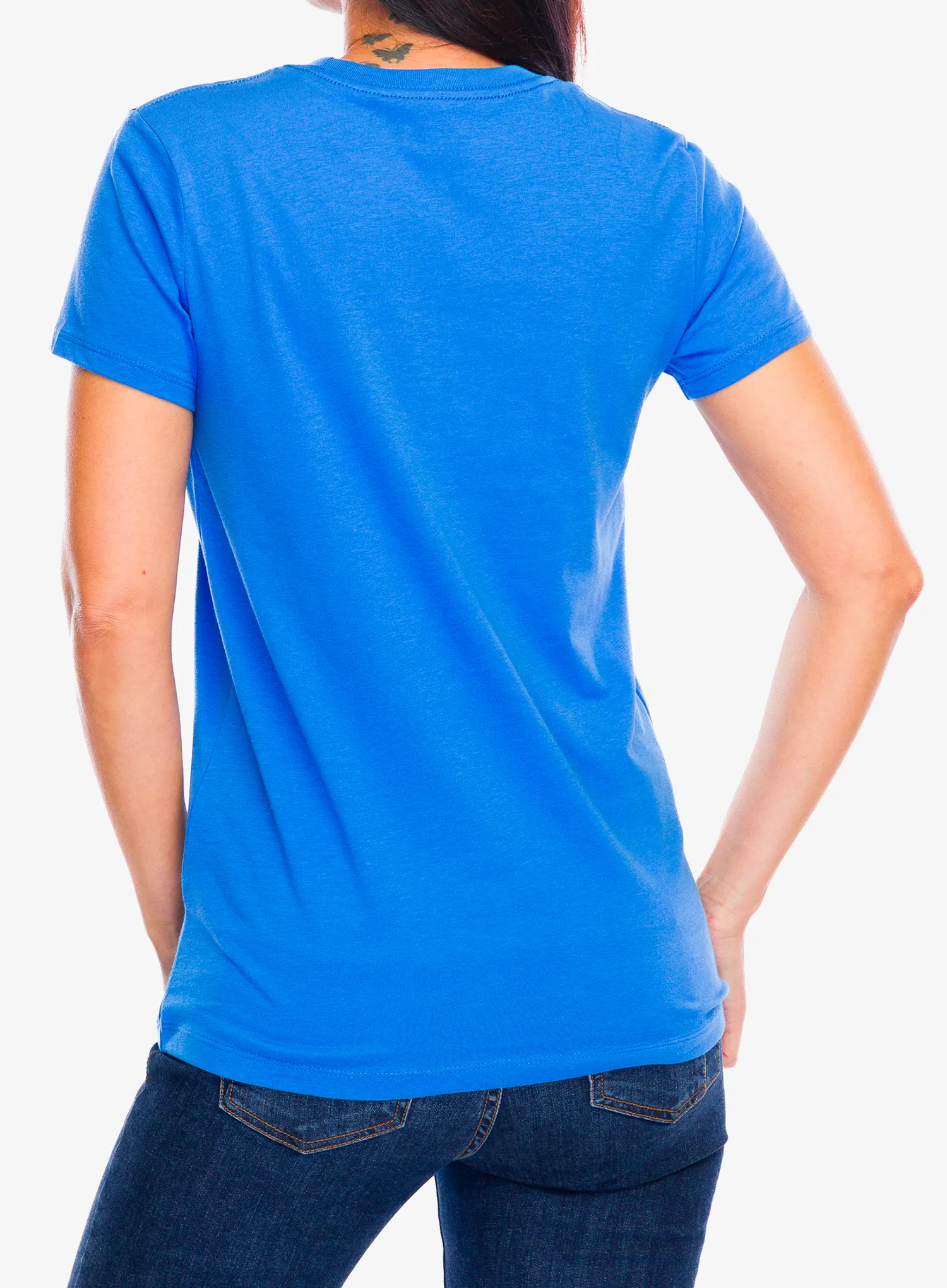 Bedruckte T-Shirt Damen Under Armour Logo S/S - blue atlantis/white