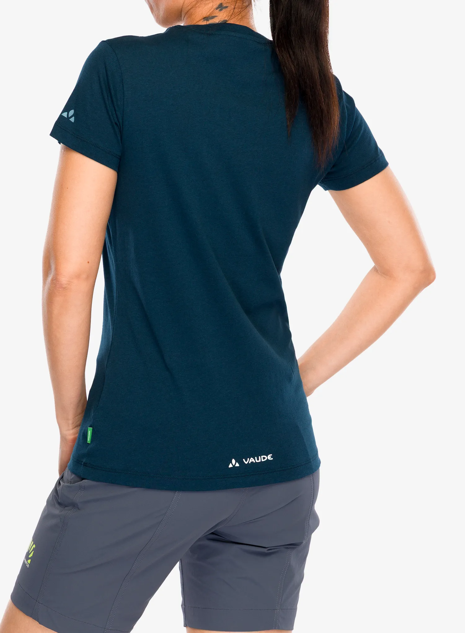 Bedruckte T-Shirt Damen Vaude Cyclist T-Shirt V - dark sea/blue