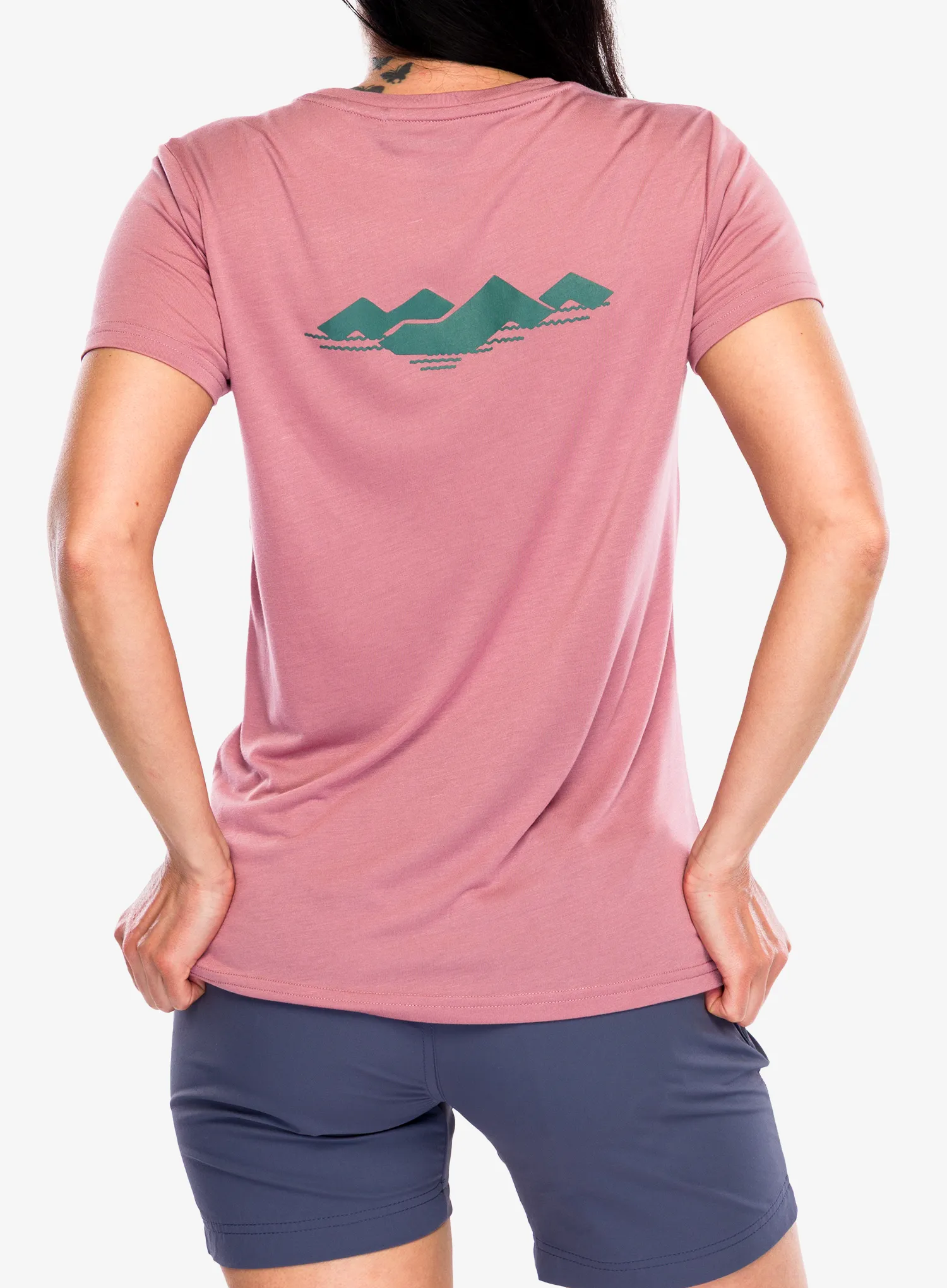 Bedruckte T-Shirt Damen Viking Morain Bamboo - light pink