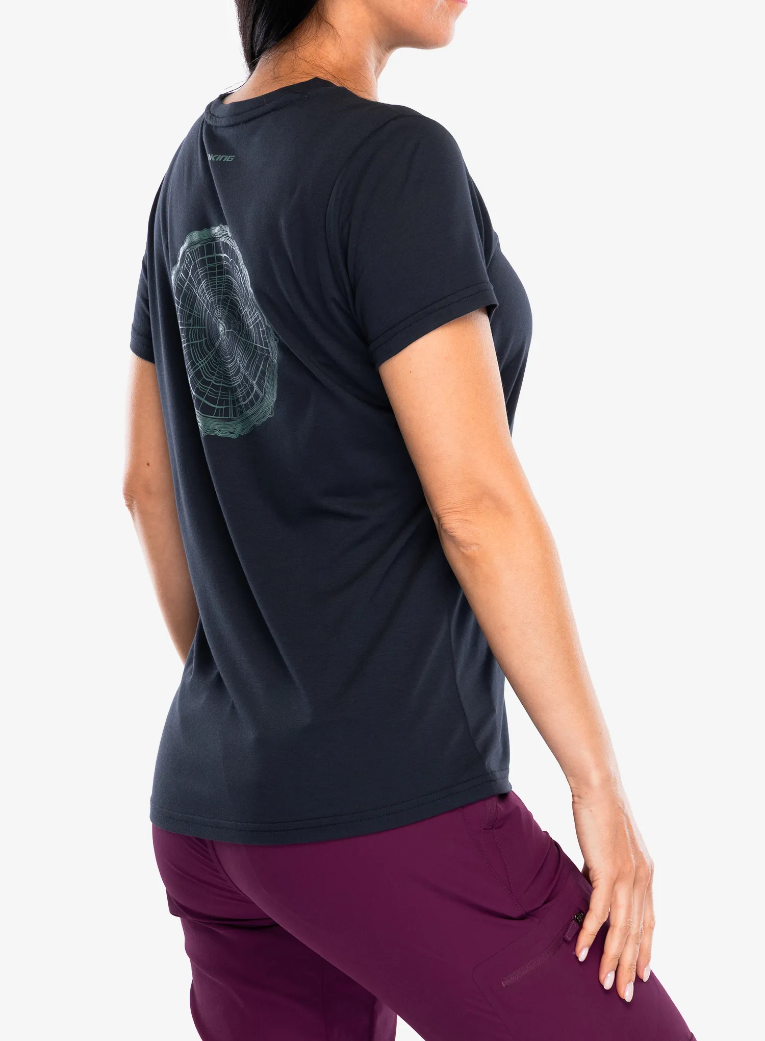 Bedruckte T-Shirt Damen Viking Rune Bamboo - navy/turquise | 8a.de
