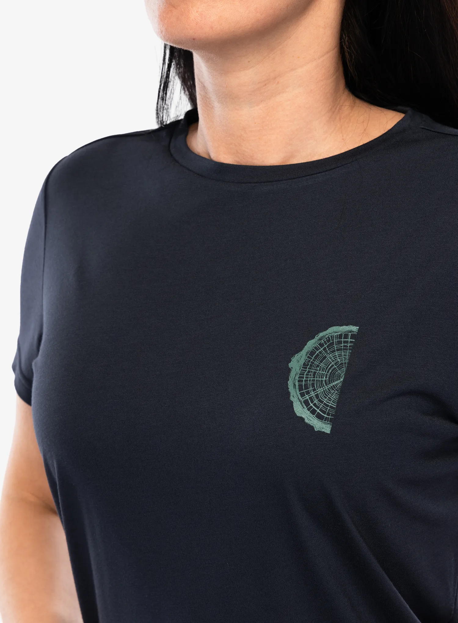 Bedruckte T-Shirt Damen Viking Rune Bamboo - navy/turquise | 8a.de