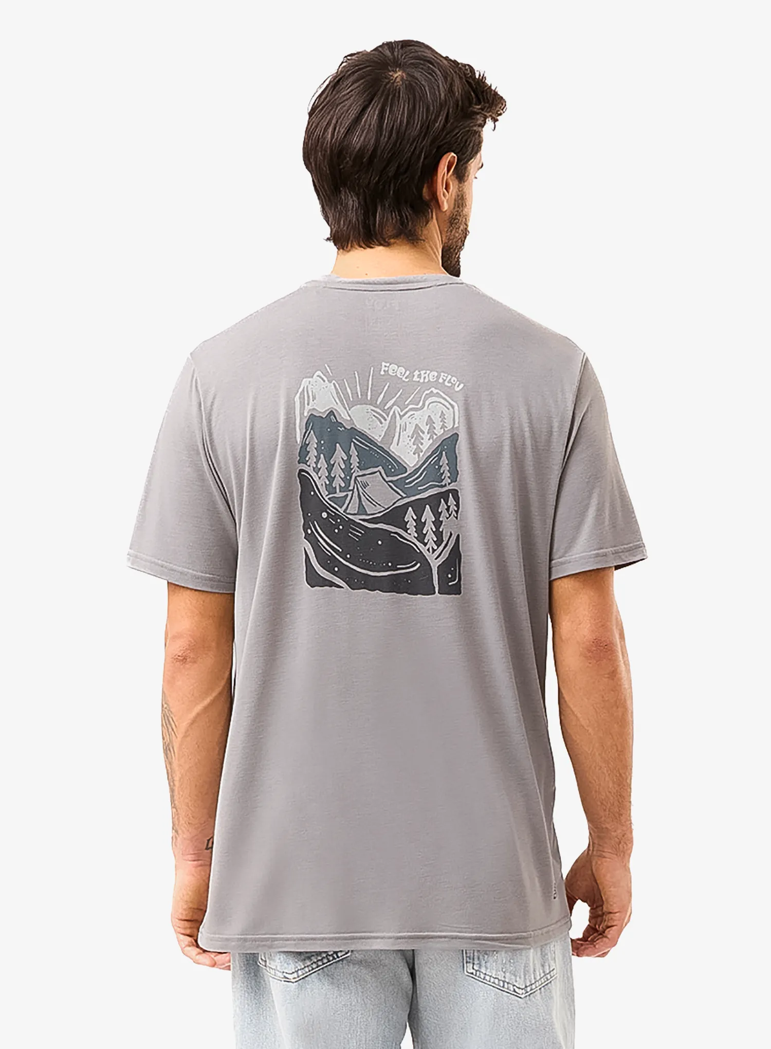 T-Shirt mit Aufdruck Flov Timberon - light grey/dark grey