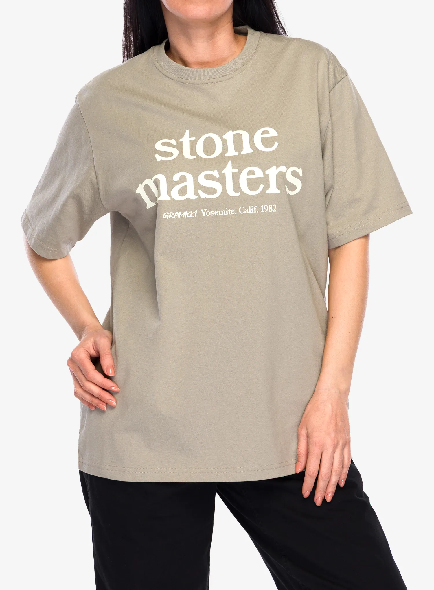 T-Shirt mit Aufdruck Gramicci Stonemasters Tee - khaki