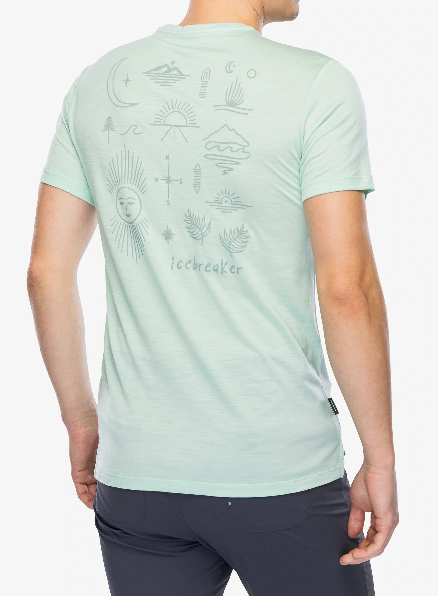 T-Shirt mit Aufdruck Icebreaker Merino 125 Cool-Lite Sphere SS Tee Explore More - mint