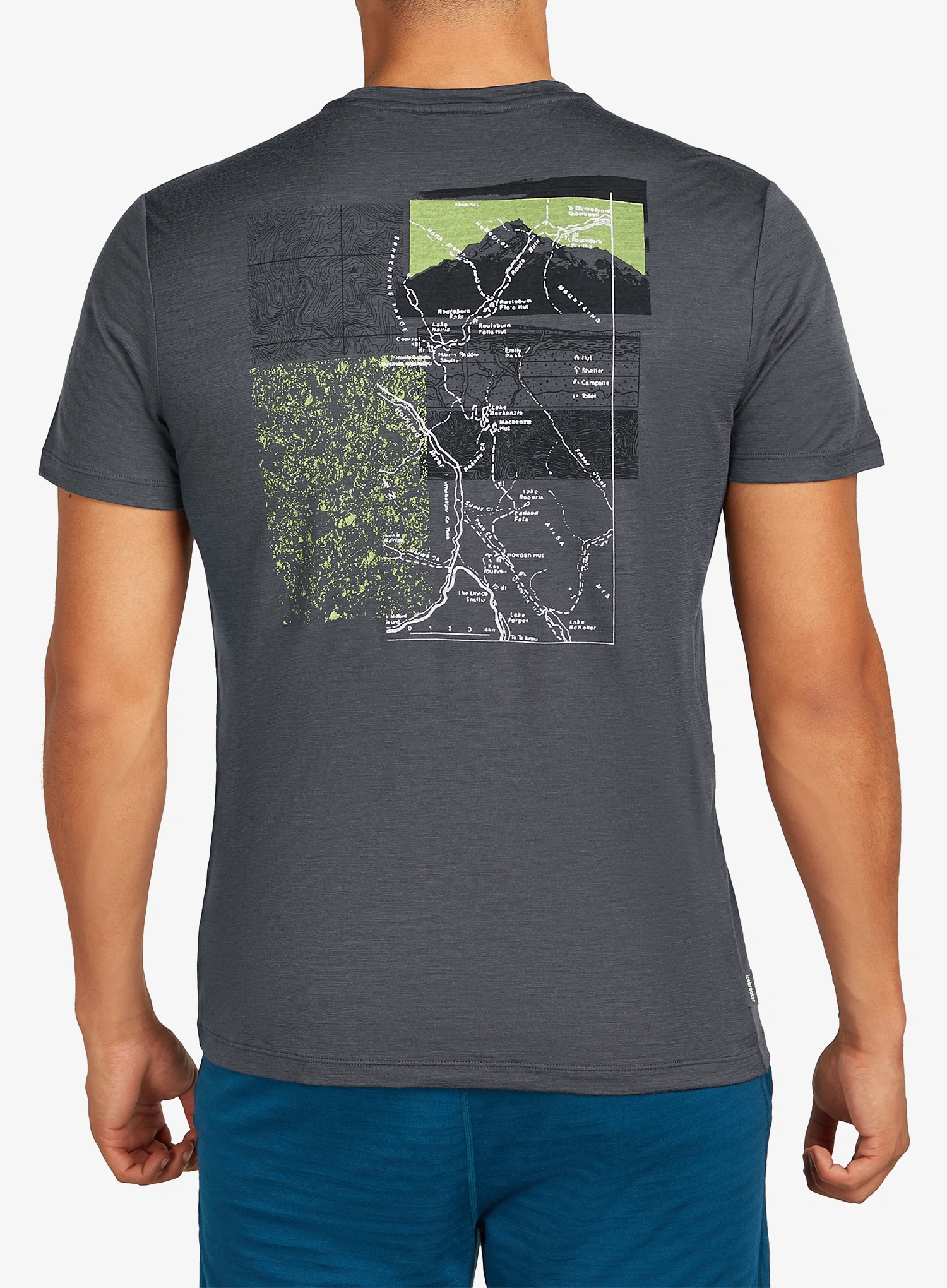 T-Shirt mit Aufdruck Icebreaker Merino 150 Tech Lite SS Tee Infographic - obsidian