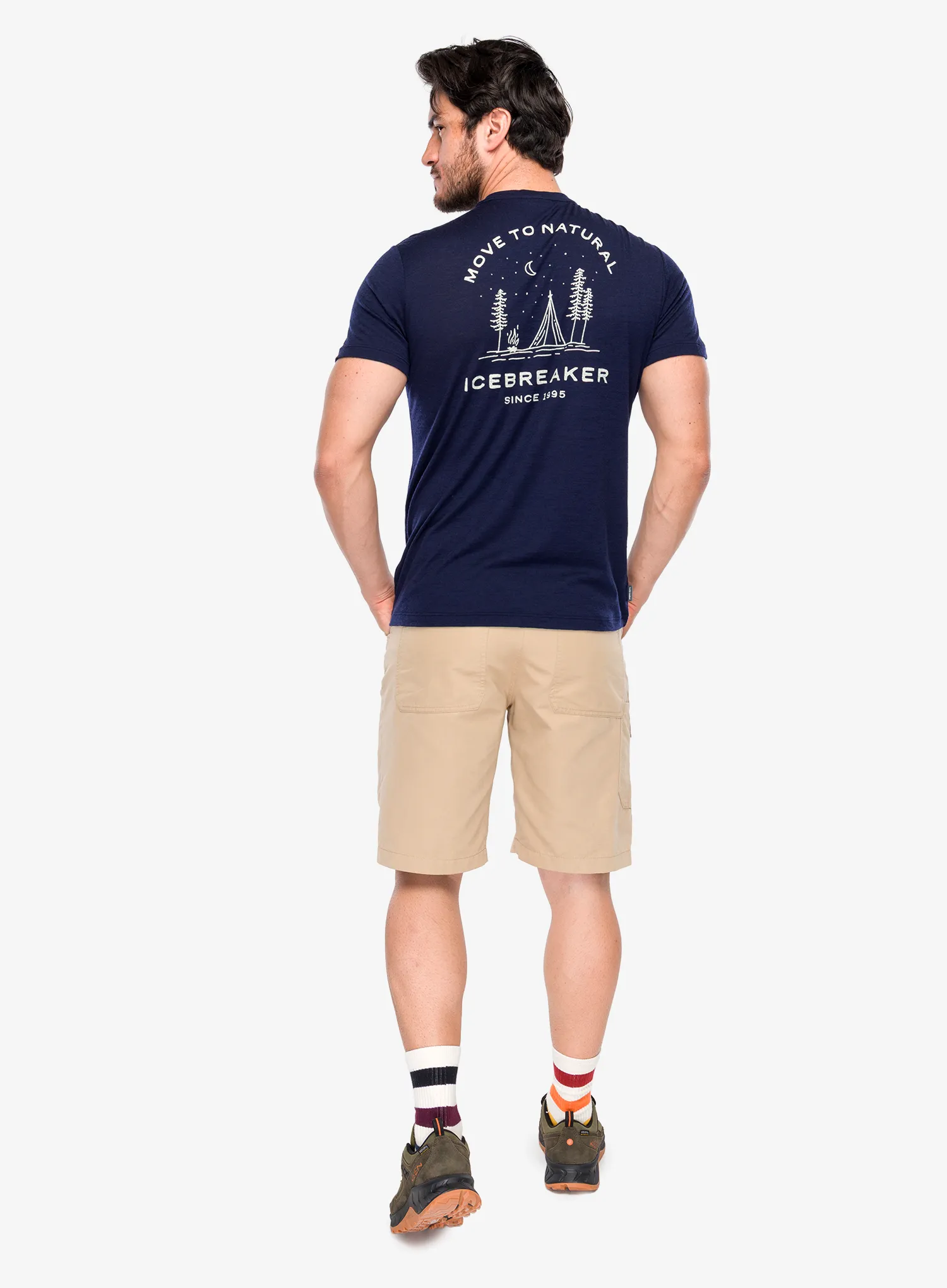 T-Shirt mit Aufdruck Icebreaker Merino 150 Tech Lite SS Tee Peaceful Pass - midnight navy
