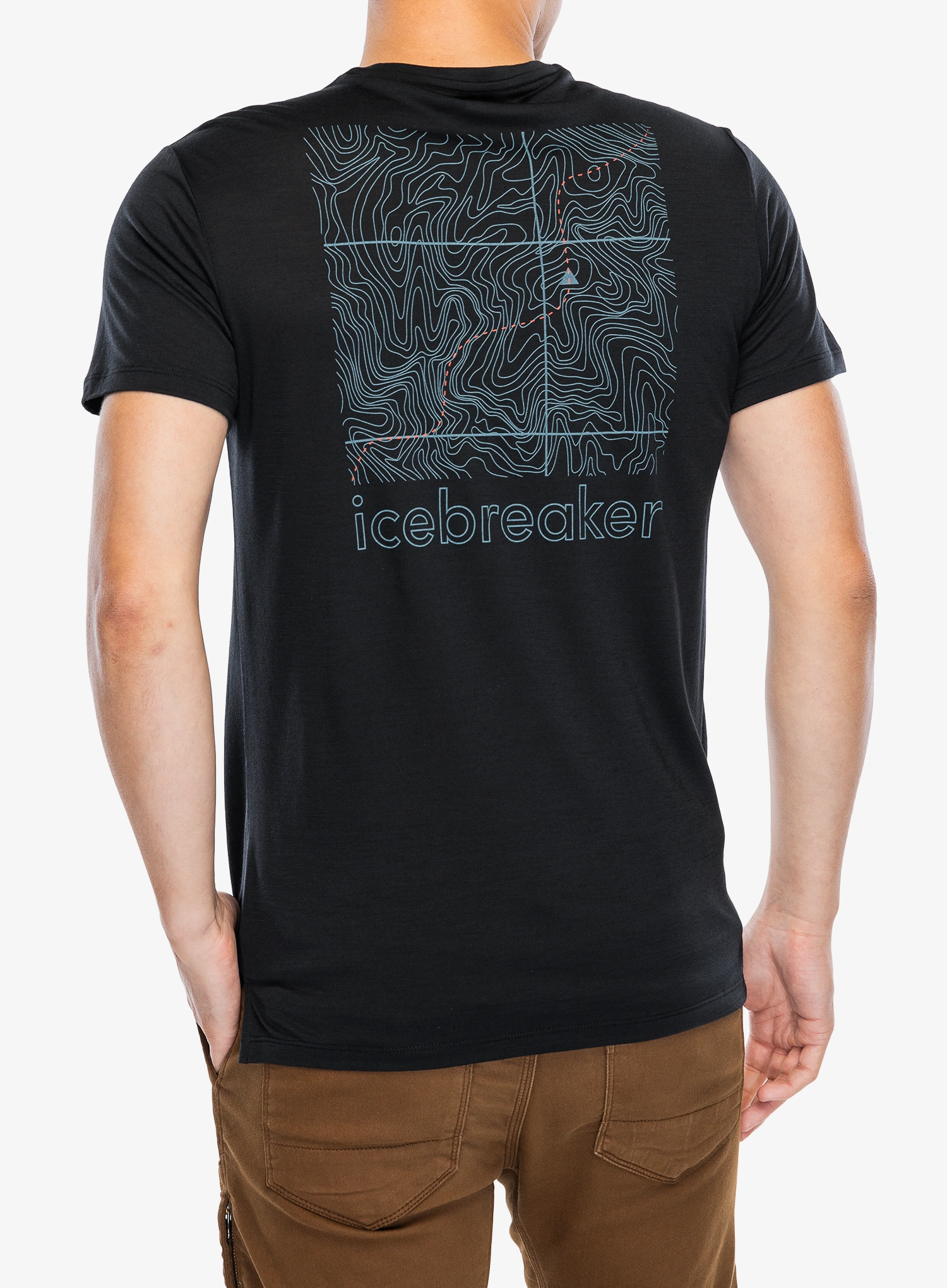 T-Shirt mit Aufdruck Icebreaker Merino Blend 125 Cool-Lite Sphere SS Tee Trail - black