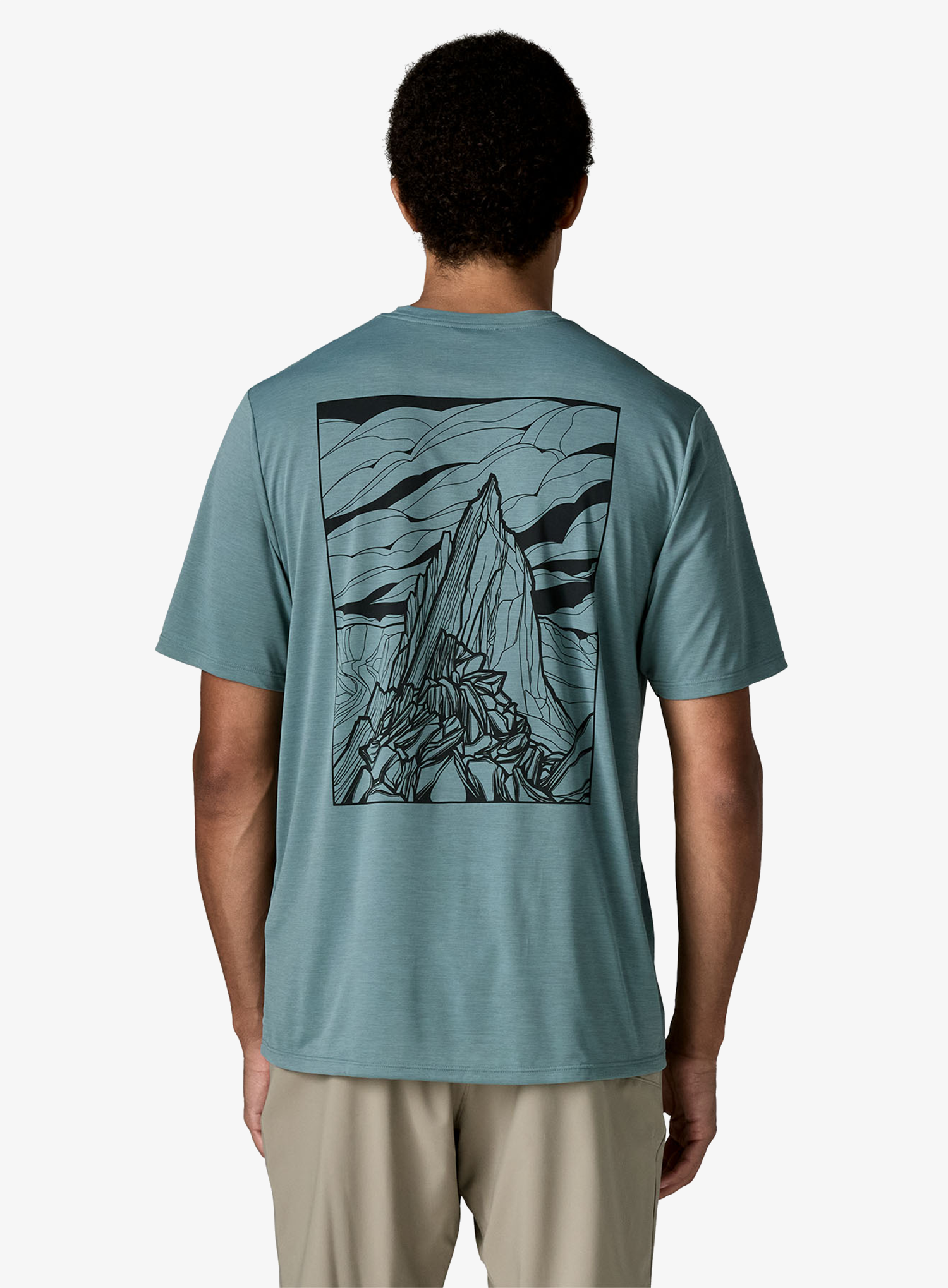 T-Shirt mit Aufdruck Patagonia Cap Cool Daily Shirt Cloud Crag - blue sage/light blue sage