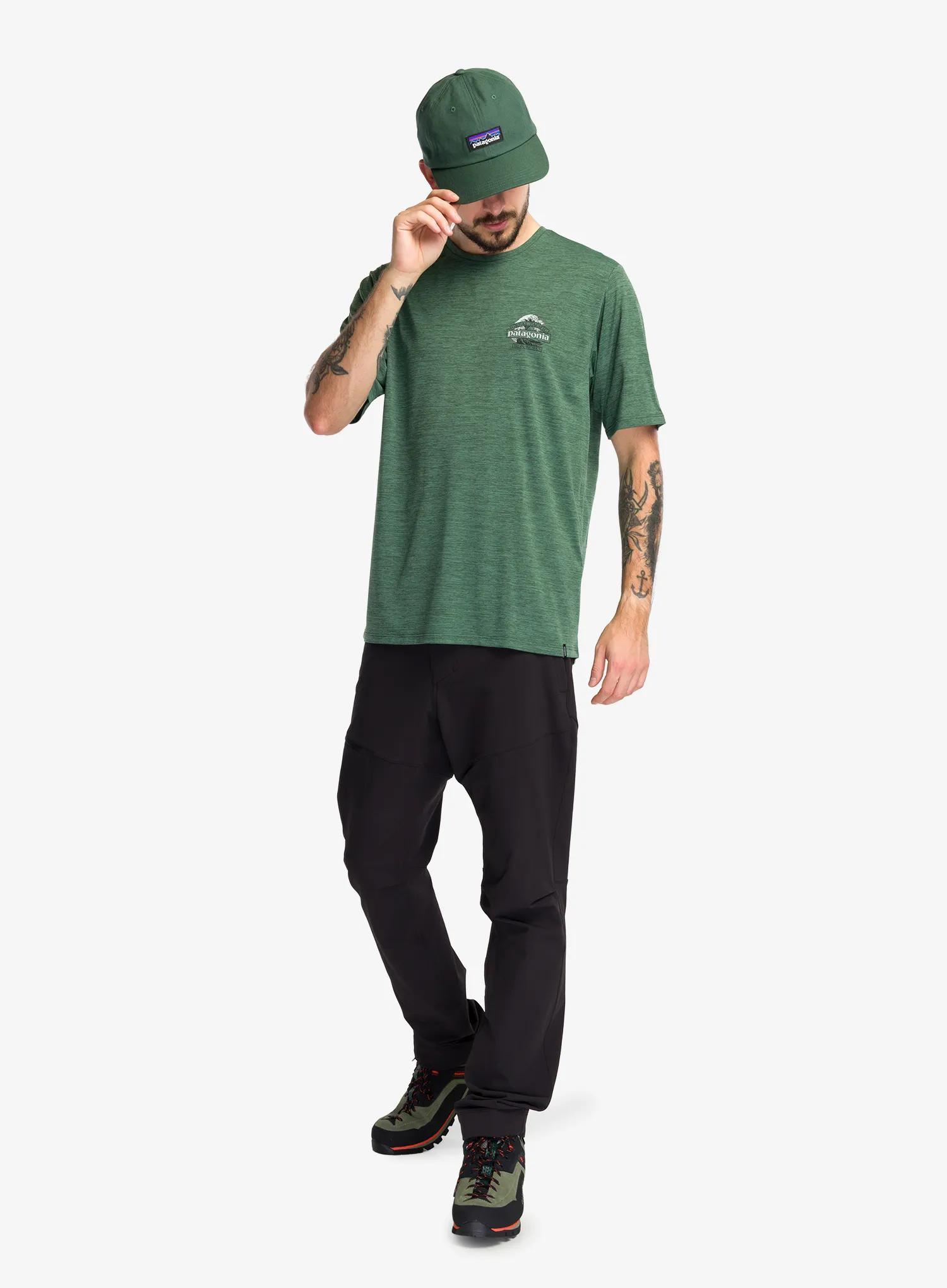 T-Shirt mit Aufdruck Patagonia Cap Cool Daily Shirt Great Waves - canopy green/l.canopy green