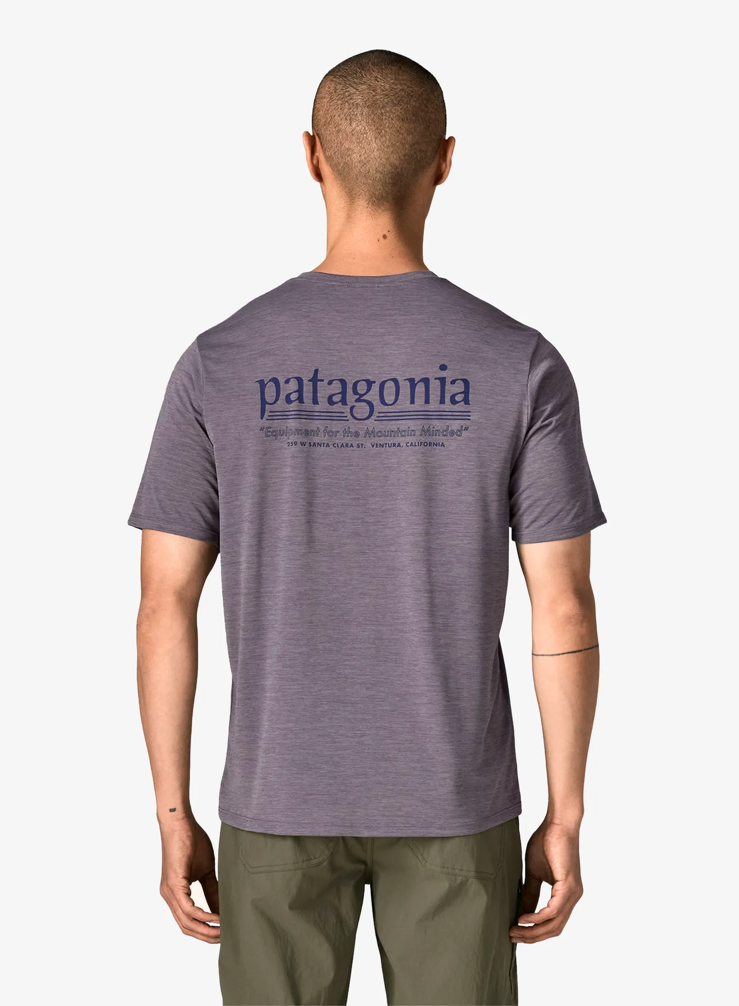 T-Shirt mit Aufdruck Patagonia Cap Cool Daily Shirt Hut Tripper - may grey/light may grey x-dye