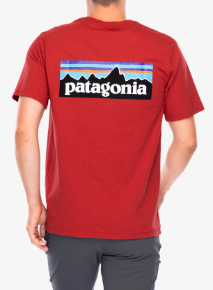 T-Shirt mit Aufdruck Patagonia P-6 Logo Responsibili-Tee - amanita red