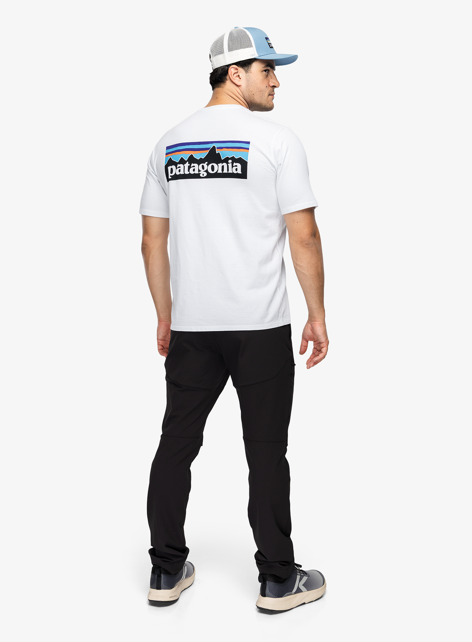 T-Shirt mit Aufdruck Patagonia P-6 Logo Responsibili-Tee - fiber white