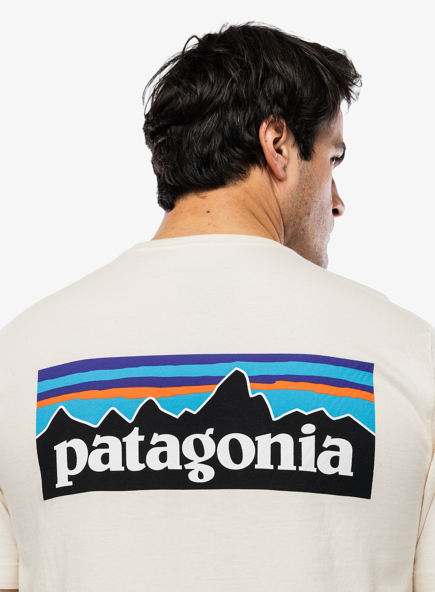 T-Shirt mit Aufdruck Patagonia P-6 Logo T-Shirt - undyed natural