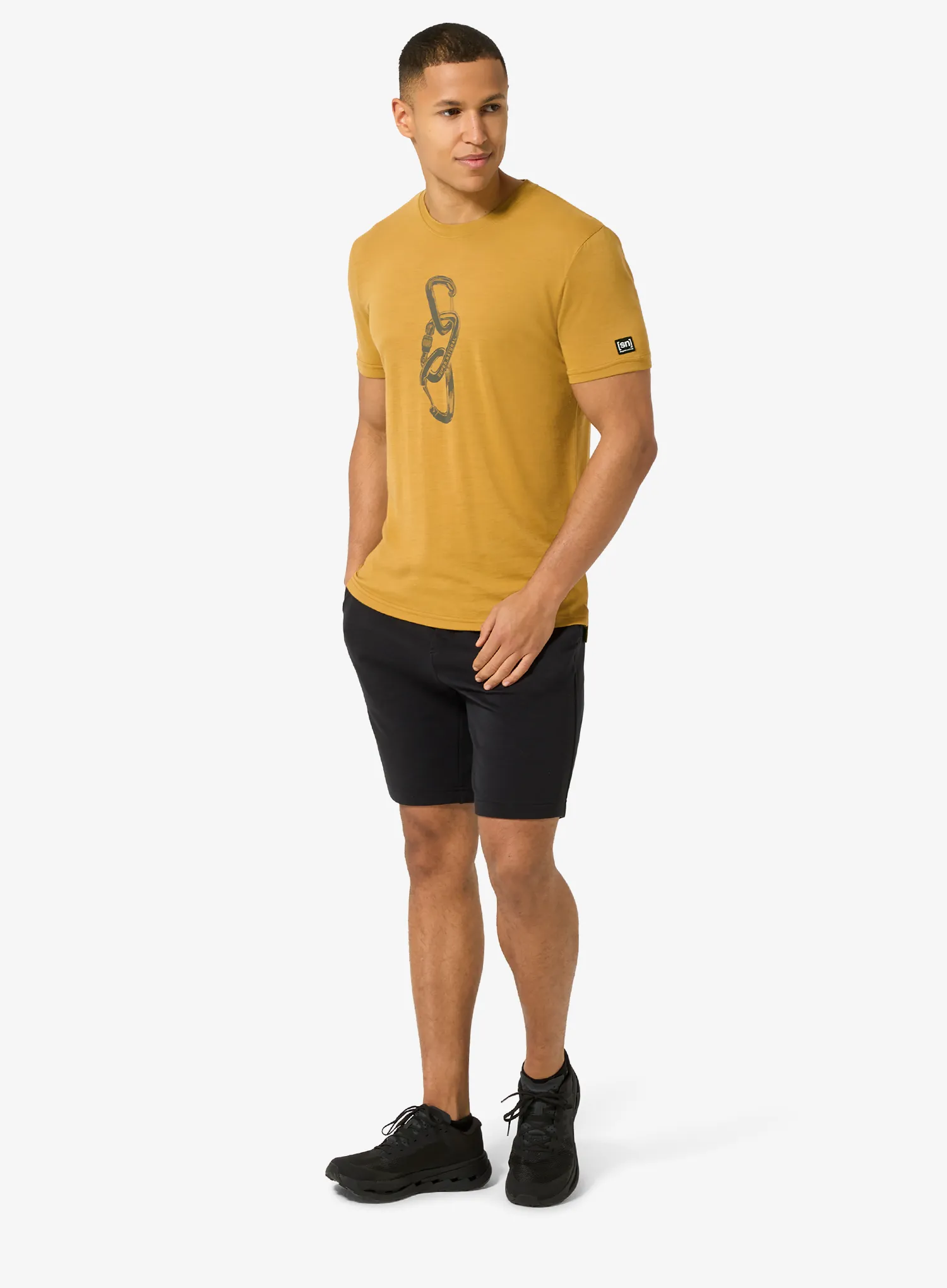T-Shirt mit Aufdruck Super.natural Carabineri Tee - dried tobacco/c.mere grey mel