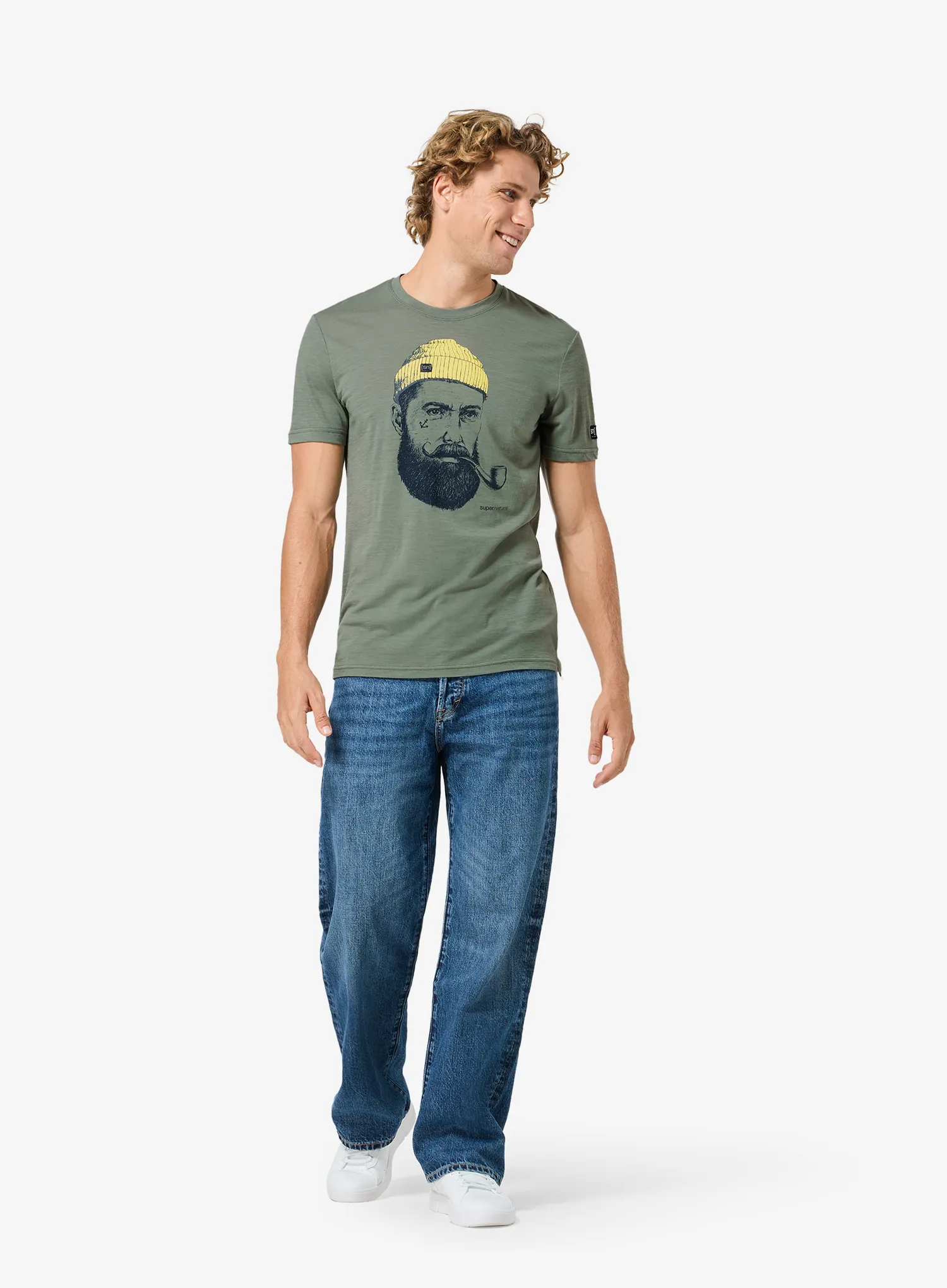 T-Shirt mit Aufdruck Super.natural Sn Sailor Tee - eucalyptus/blueberry/a.gold