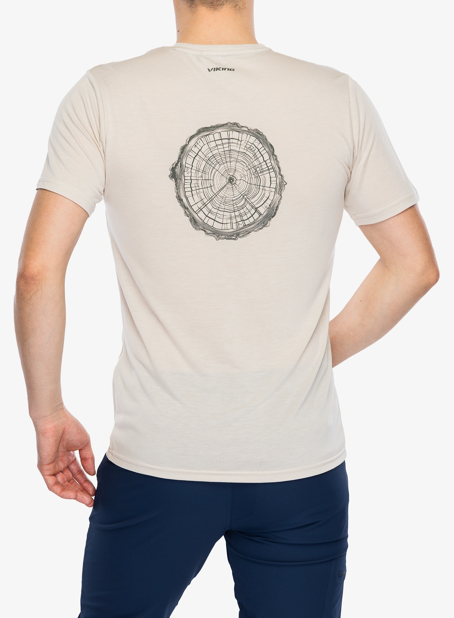 T-Shirt mit Aufdruck Viking Rune Bamboo - beige/olive
