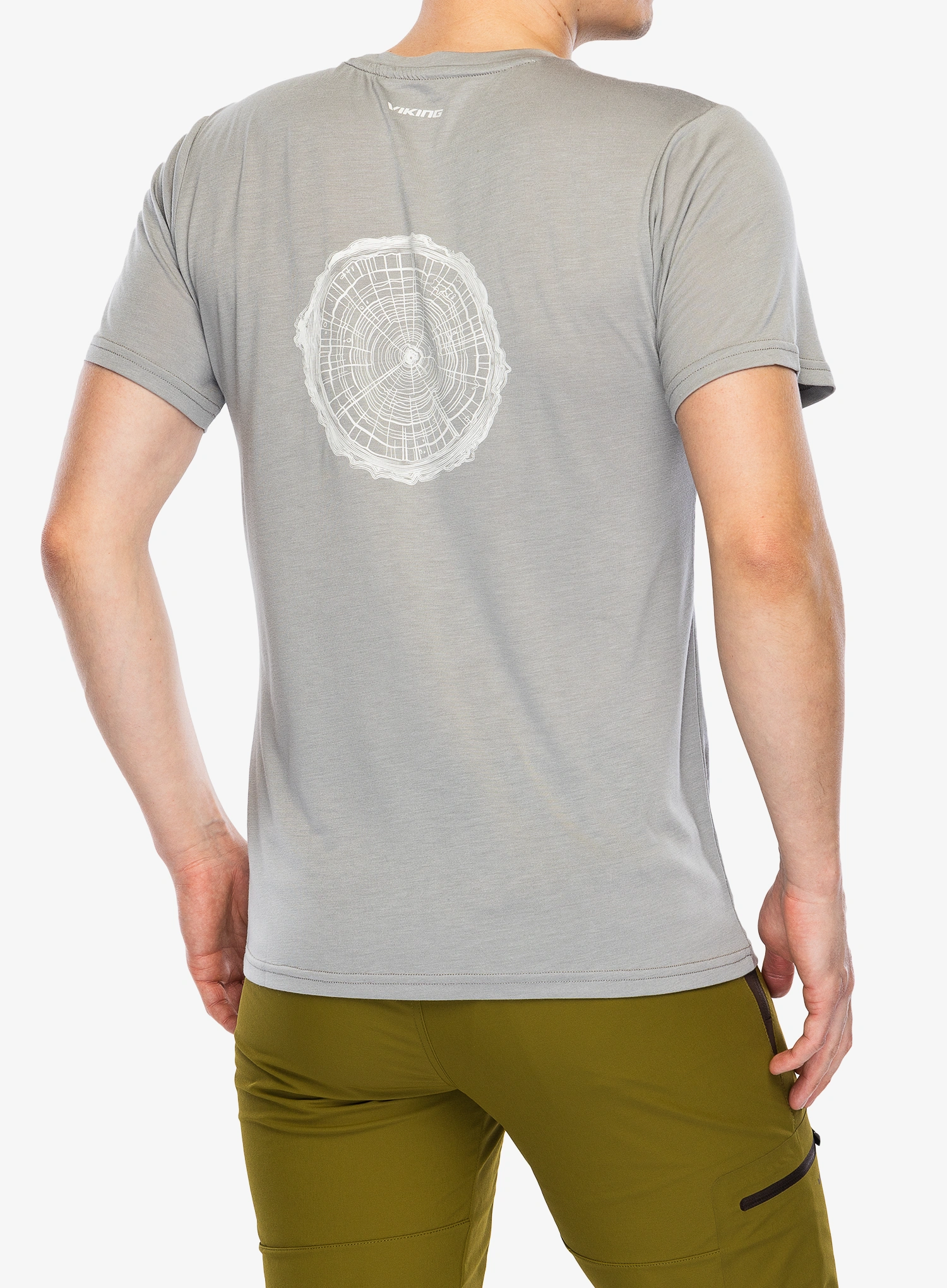 T-Shirt mit Aufdruck Viking Rune Bamboo - light grey