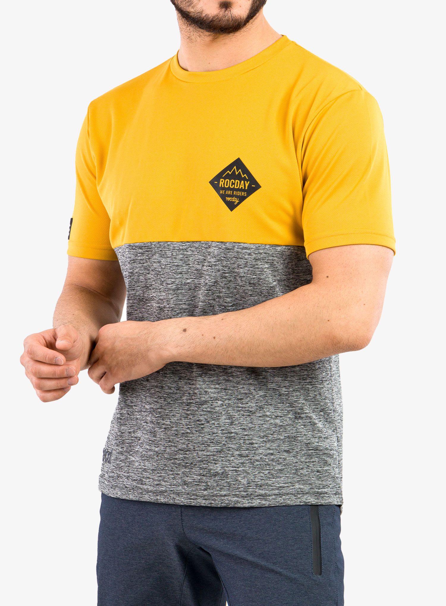 Fahrradtrikot Herren Rocday Double - yellow/melange