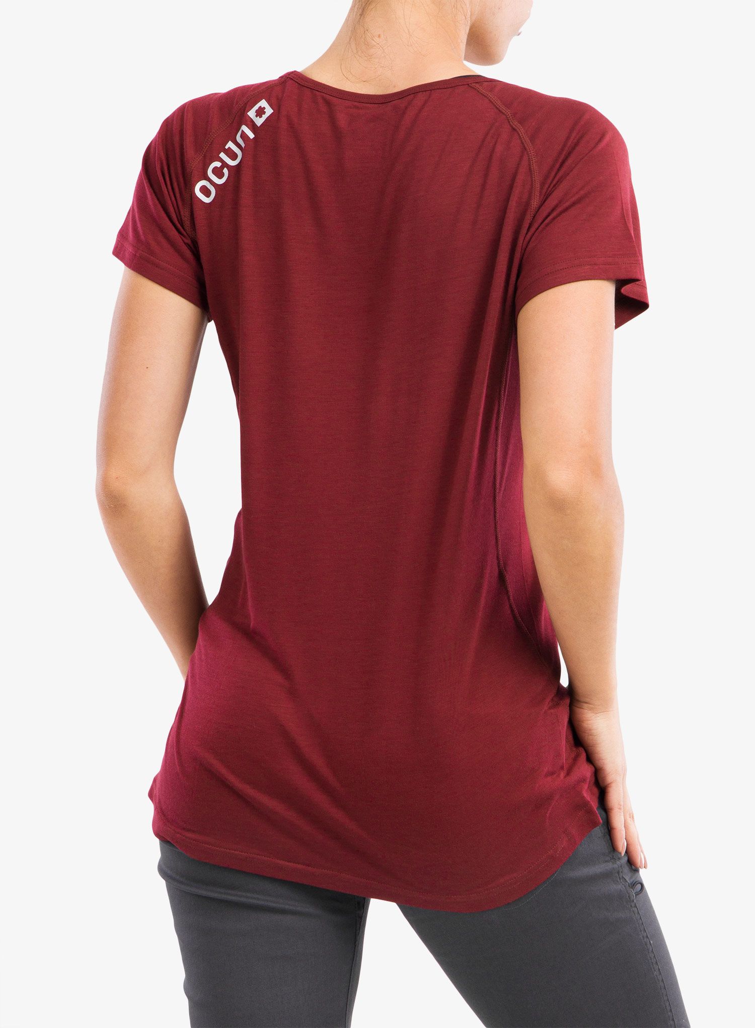 Klettershirt Damen Ocun Bamboo T Blossom - wine merlot