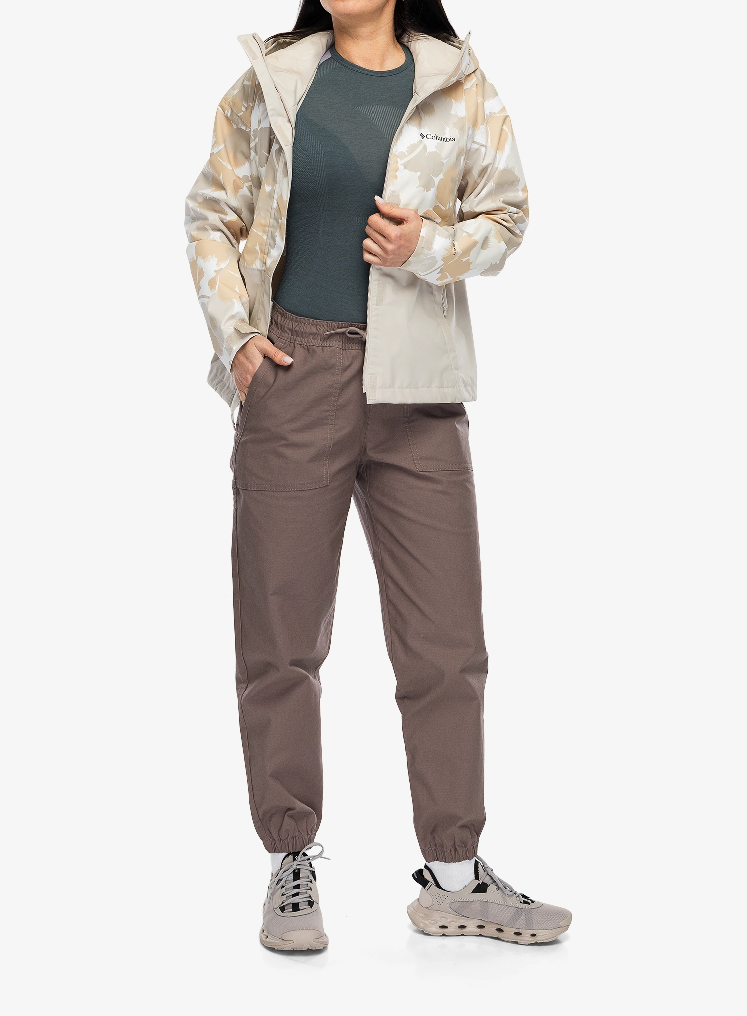 Jacke Damen Columbia Hikebound Printed Jacket - dark stone print/dark stone