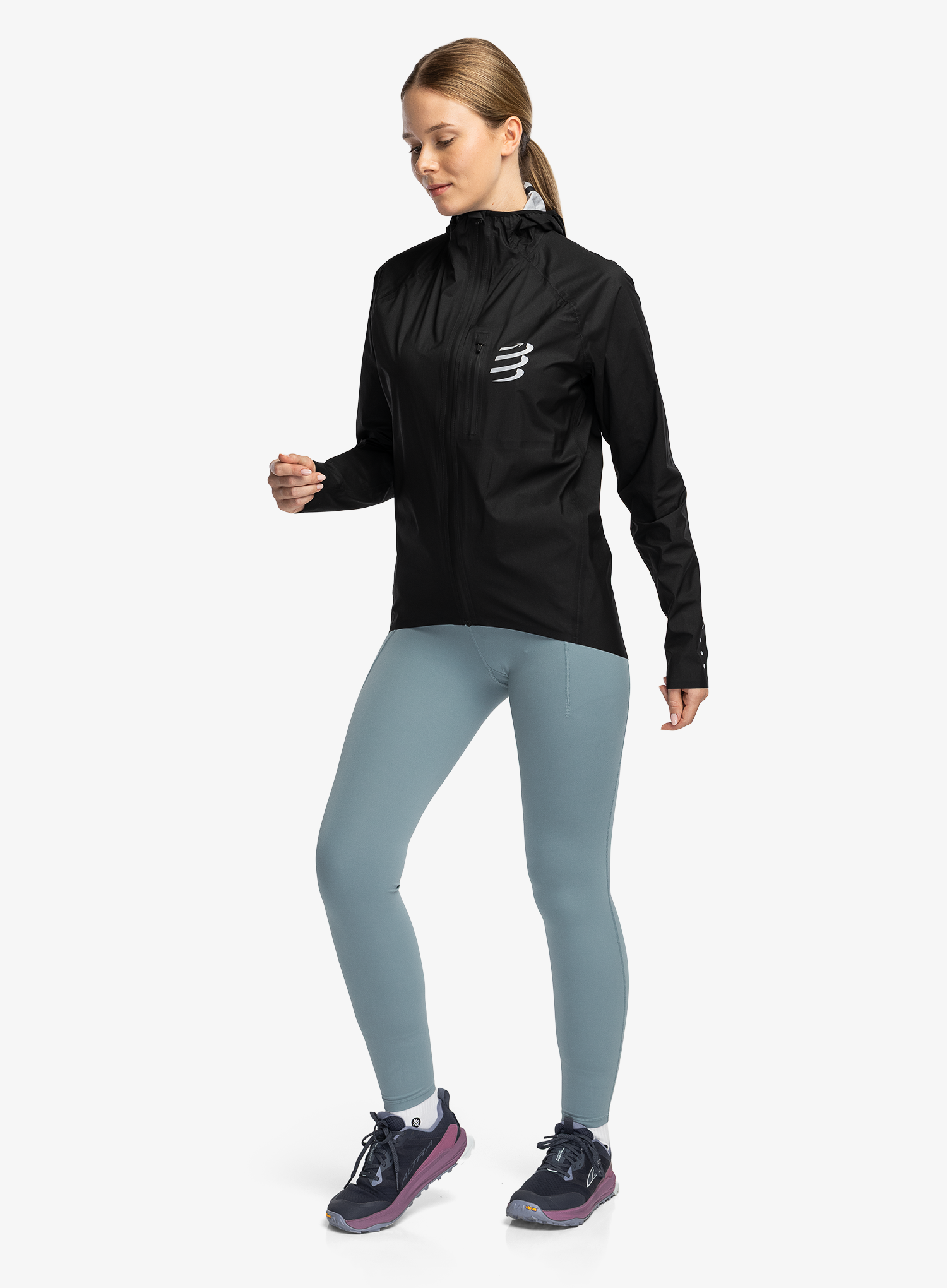 Laufjacke Compressport Thunderstorm Waterproof Jacket - black