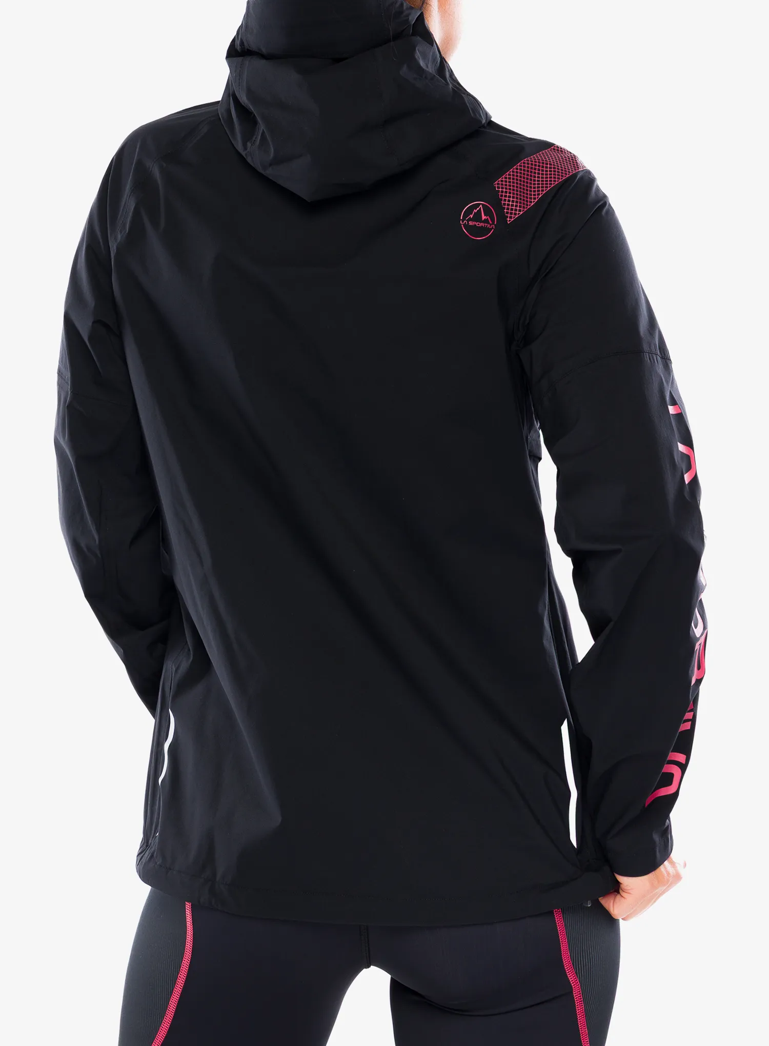 Laufjacke Damen La Sportiva Pocketshell Jacket - black/hibiscus