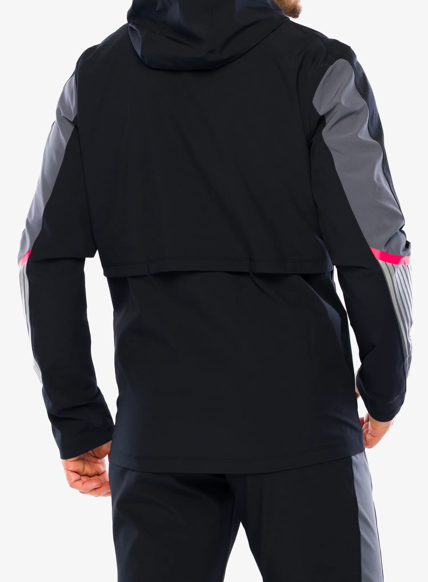 Laufjacke Under Armour Velociti Storm Hooded Jkt - black/castlerock/reflective